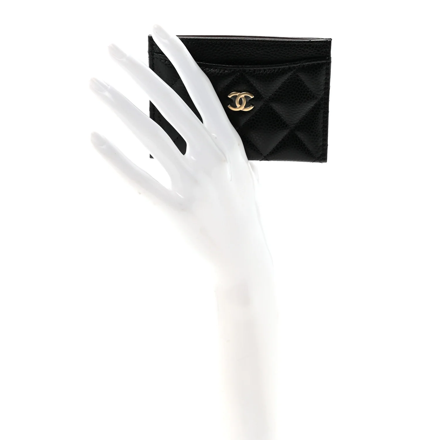 Caviar Quilted Card Holder Black - Image 2