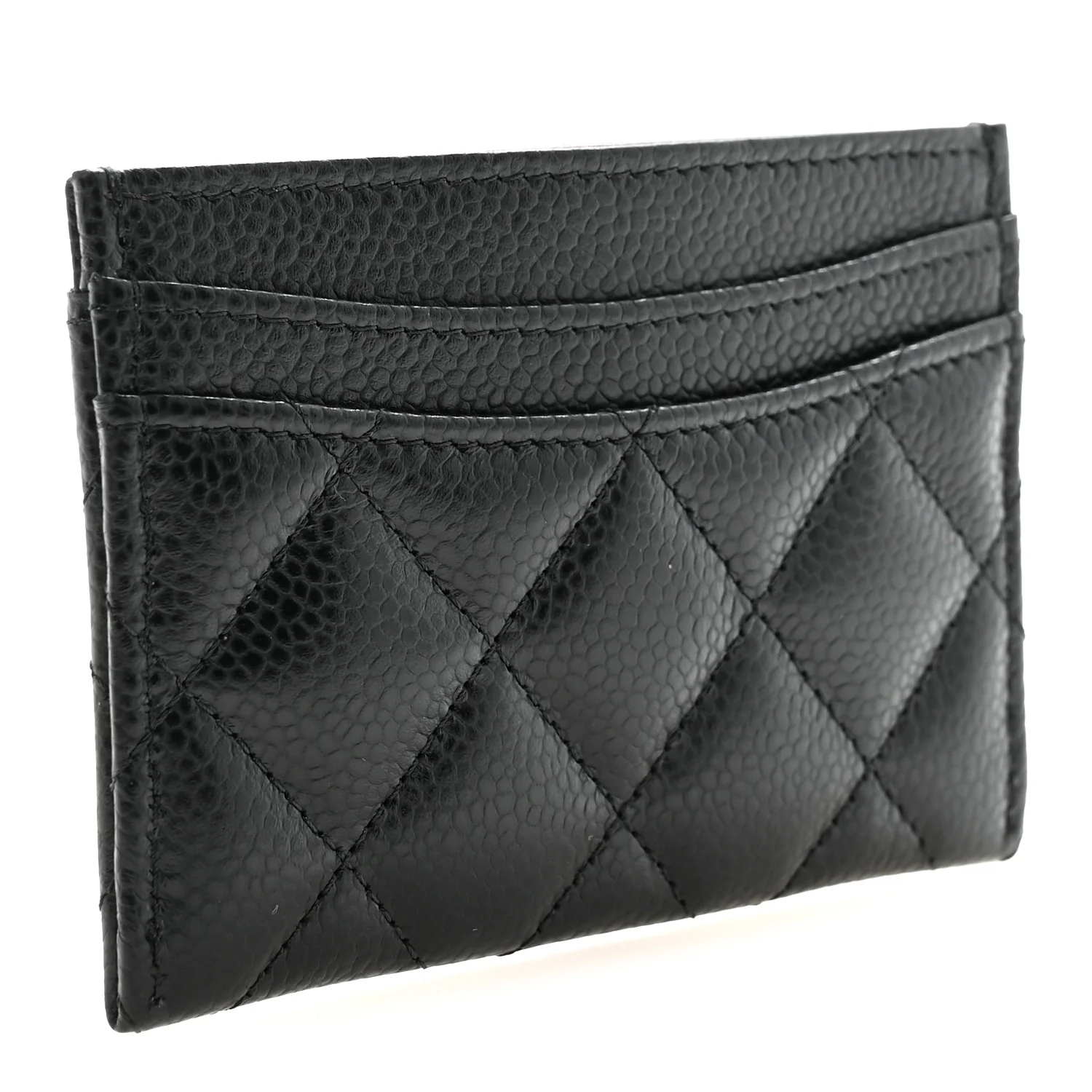 Caviar Quilted Card Holder Black - Image 3