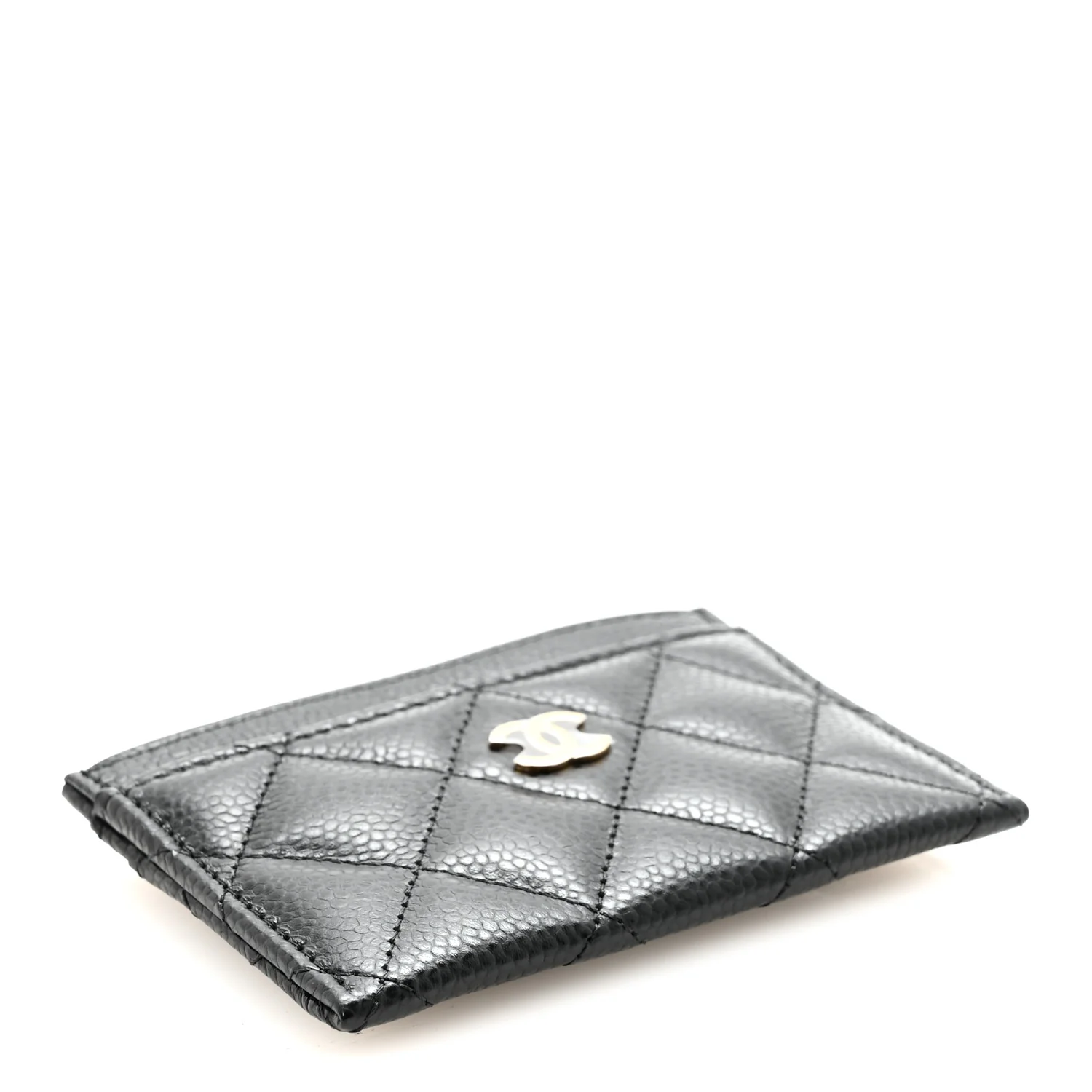 Caviar Quilted Card Holder Black - Image 4