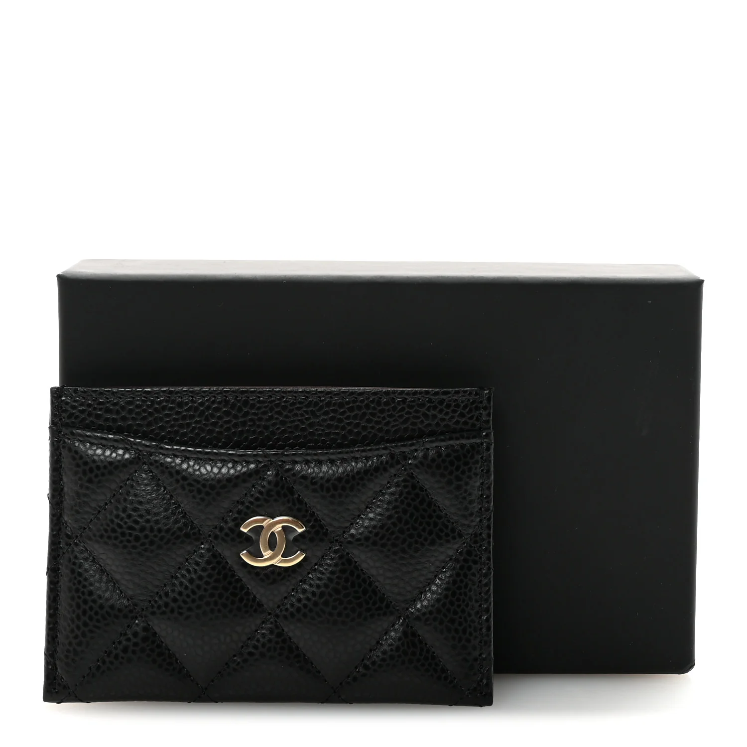 Caviar Quilted Card Holder Black - Image 9