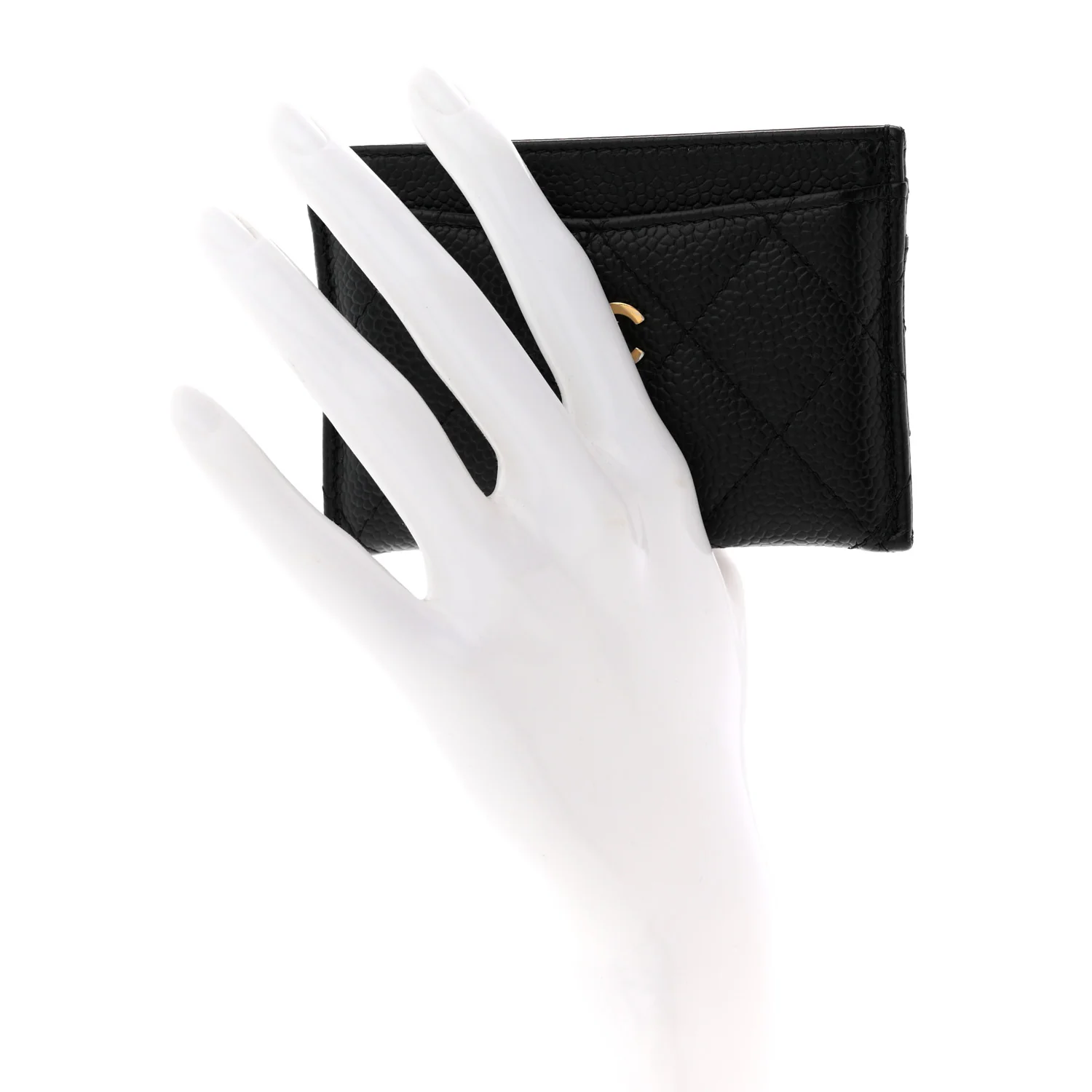 Caviar Quilted Card Holder Black - Image 2