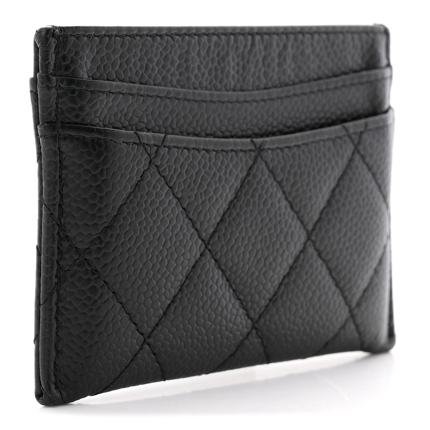 Caviar Quilted Card Holder Black - Image 3
