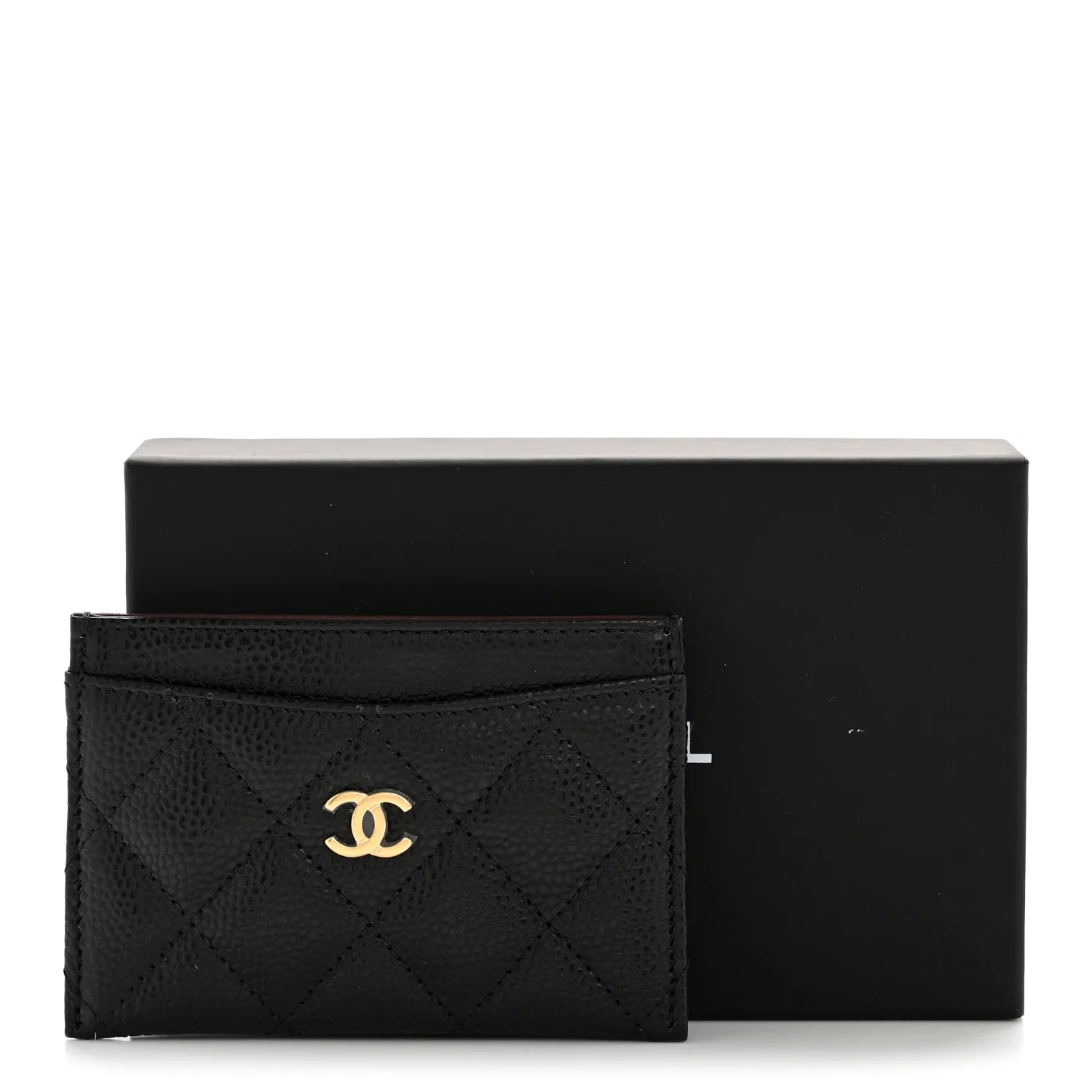 Caviar Quilted Card Holder Black - Image 9