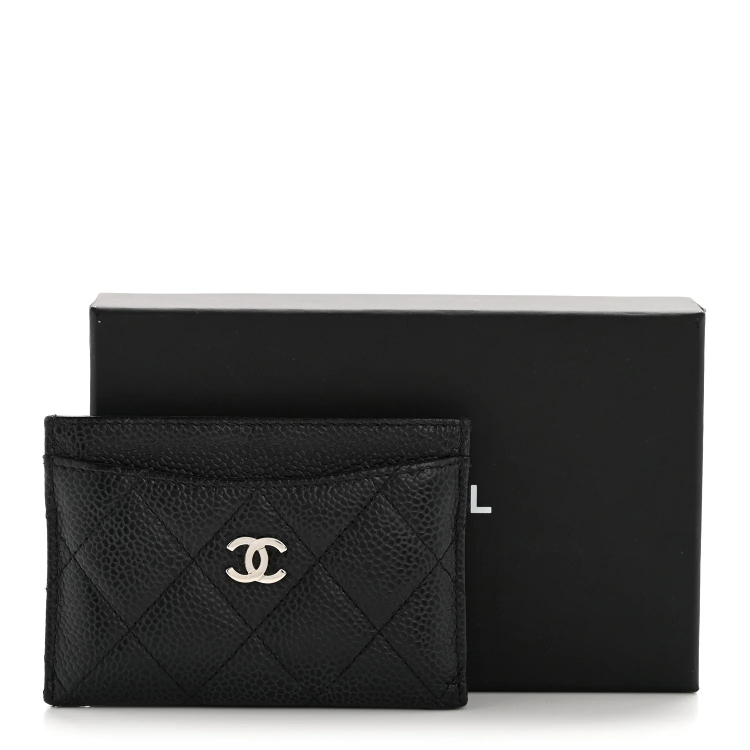 Caviar Quilted Card Holder Black - Image 12