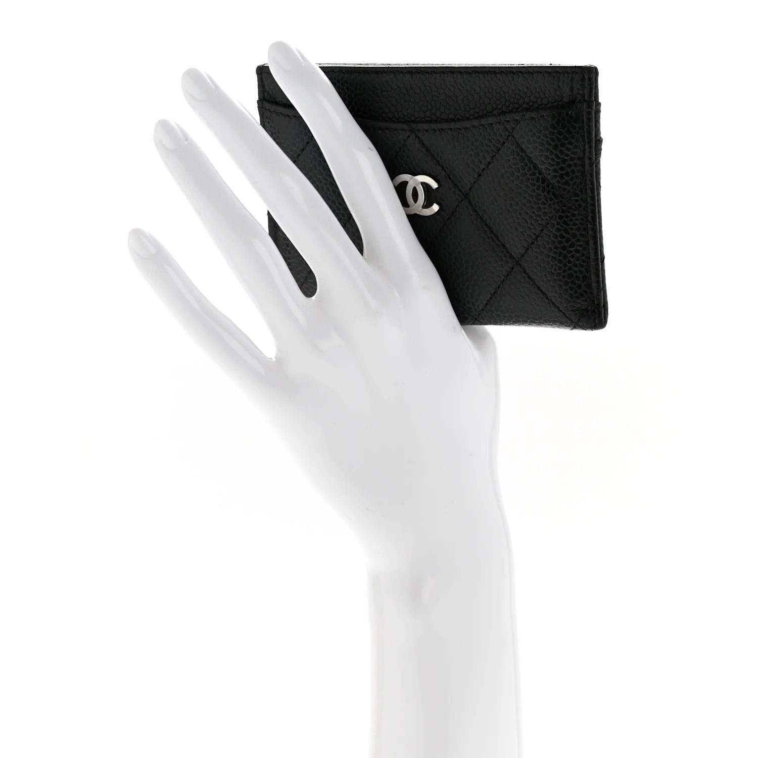 Caviar Quilted Card Holder Black - Image 2