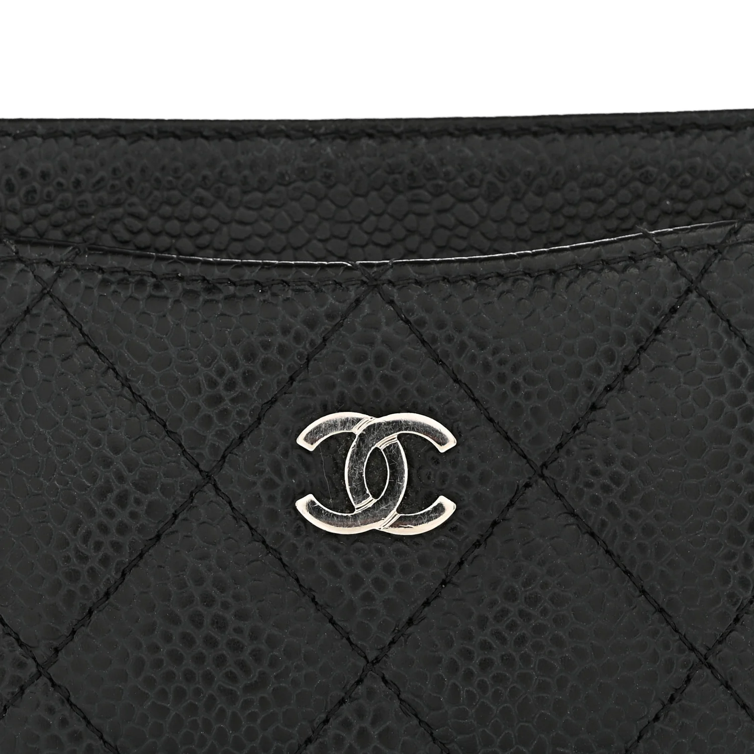 Caviar Quilted Card Holder Black - Image 9