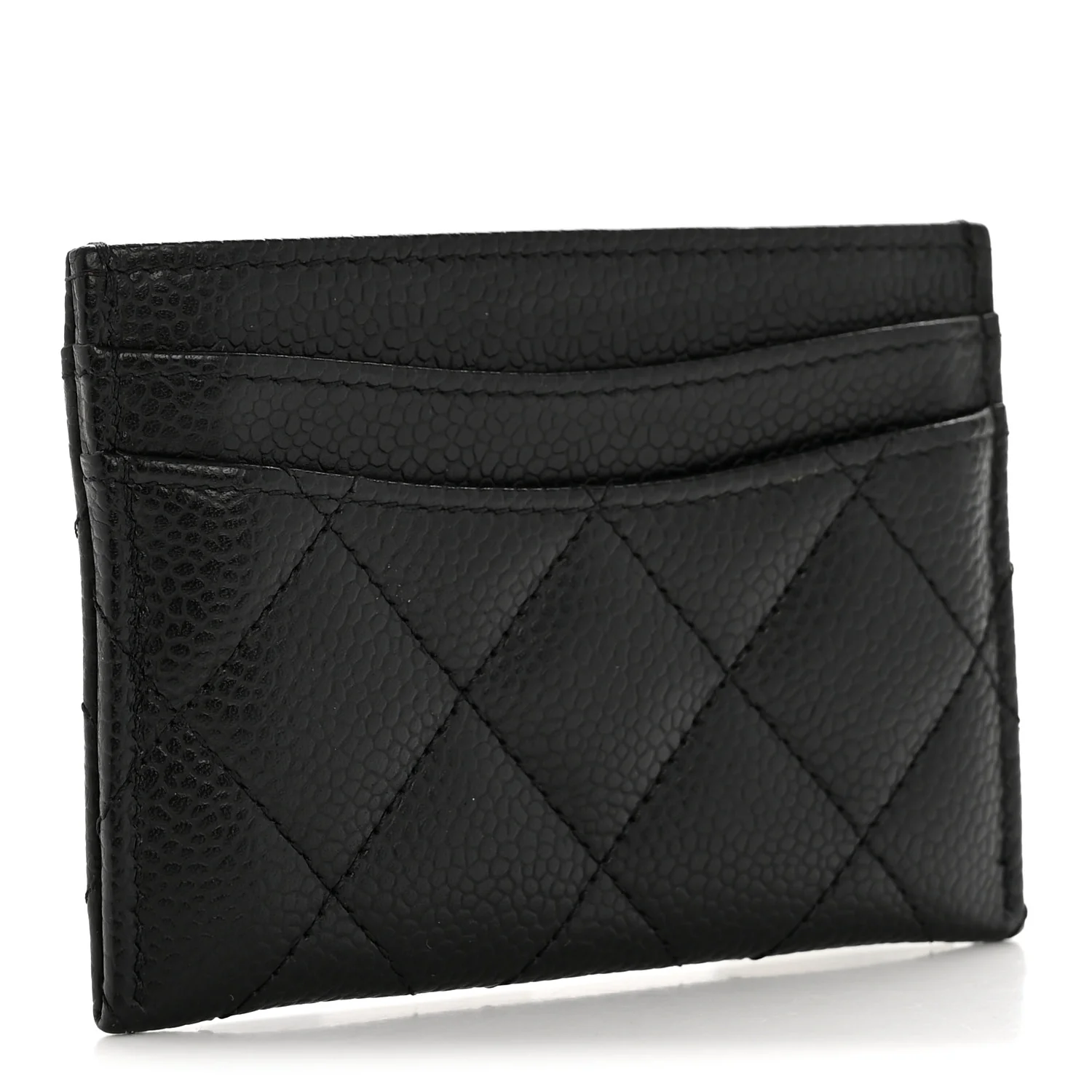 Caviar Quilted Card Holder Black - Image 3