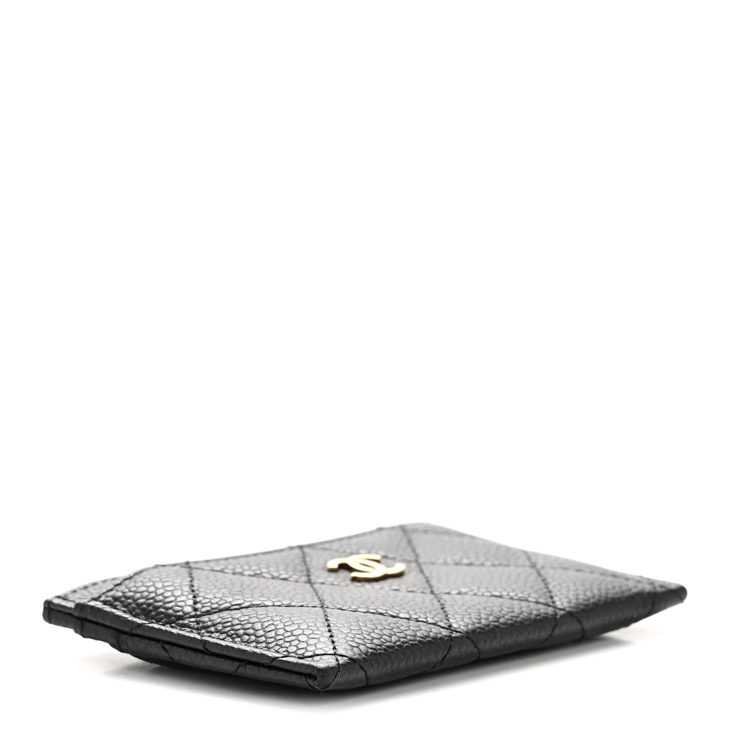 Caviar Quilted Card Holder Black - Image 4