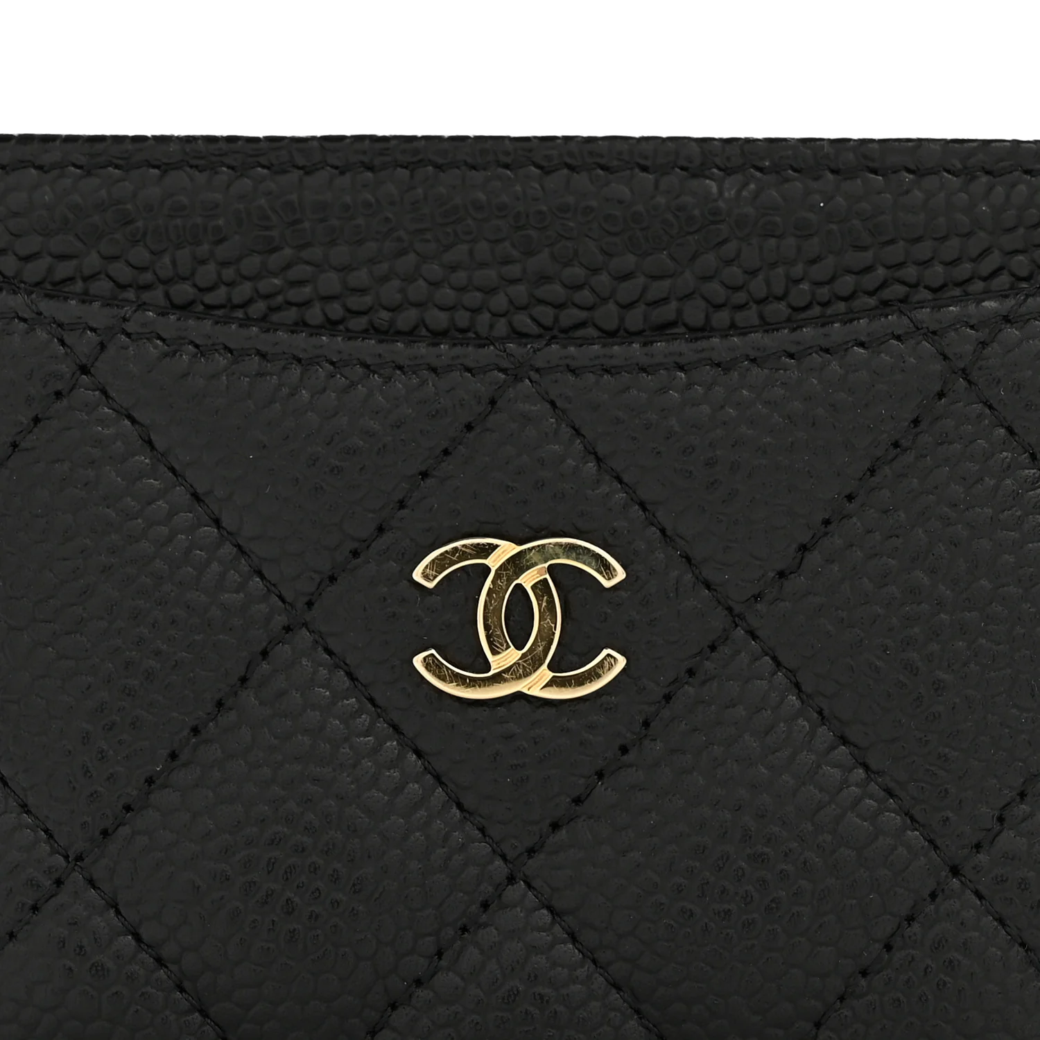 Caviar Quilted Card Holder Black - Image 9