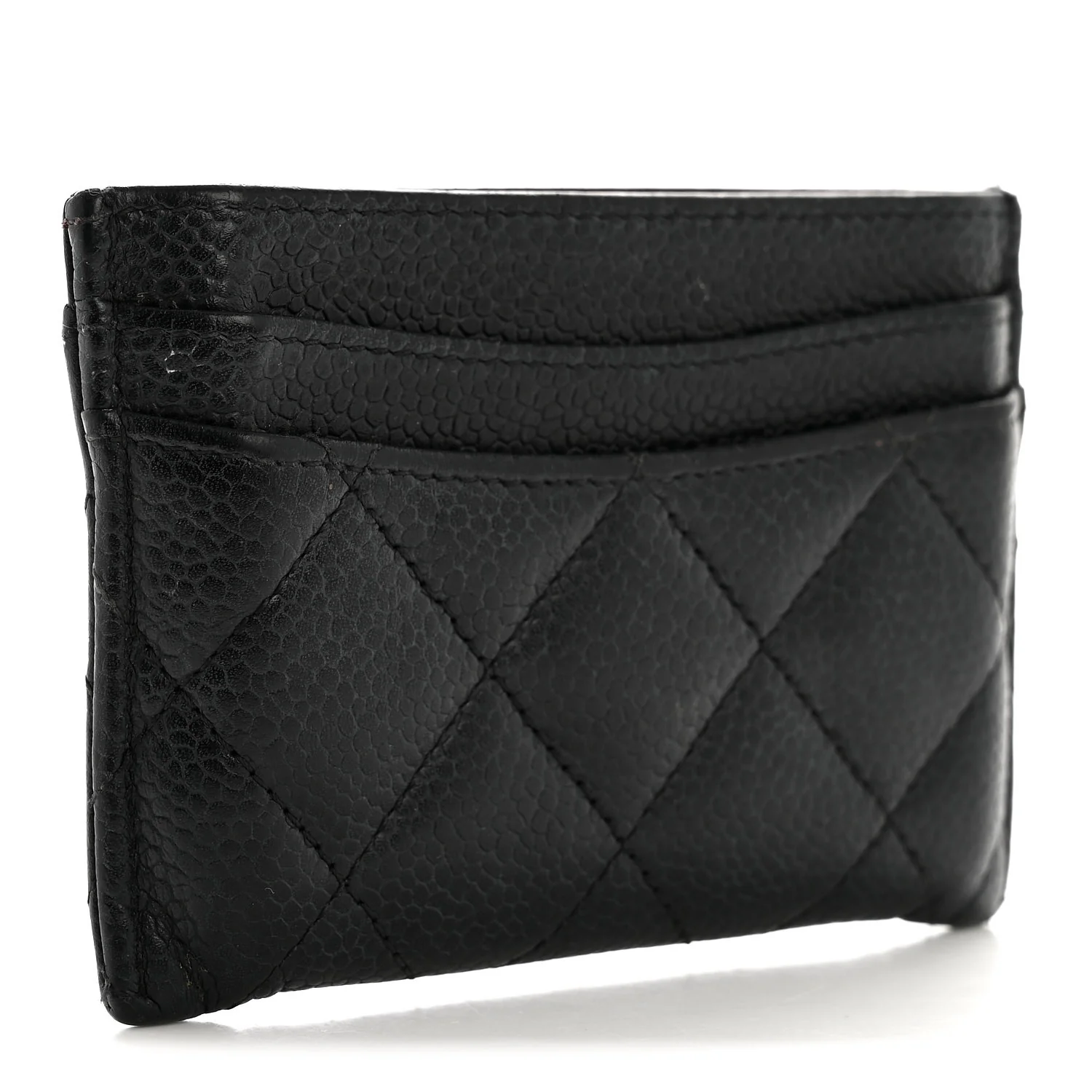 Caviar Quilted Card Holder Black - Image 3