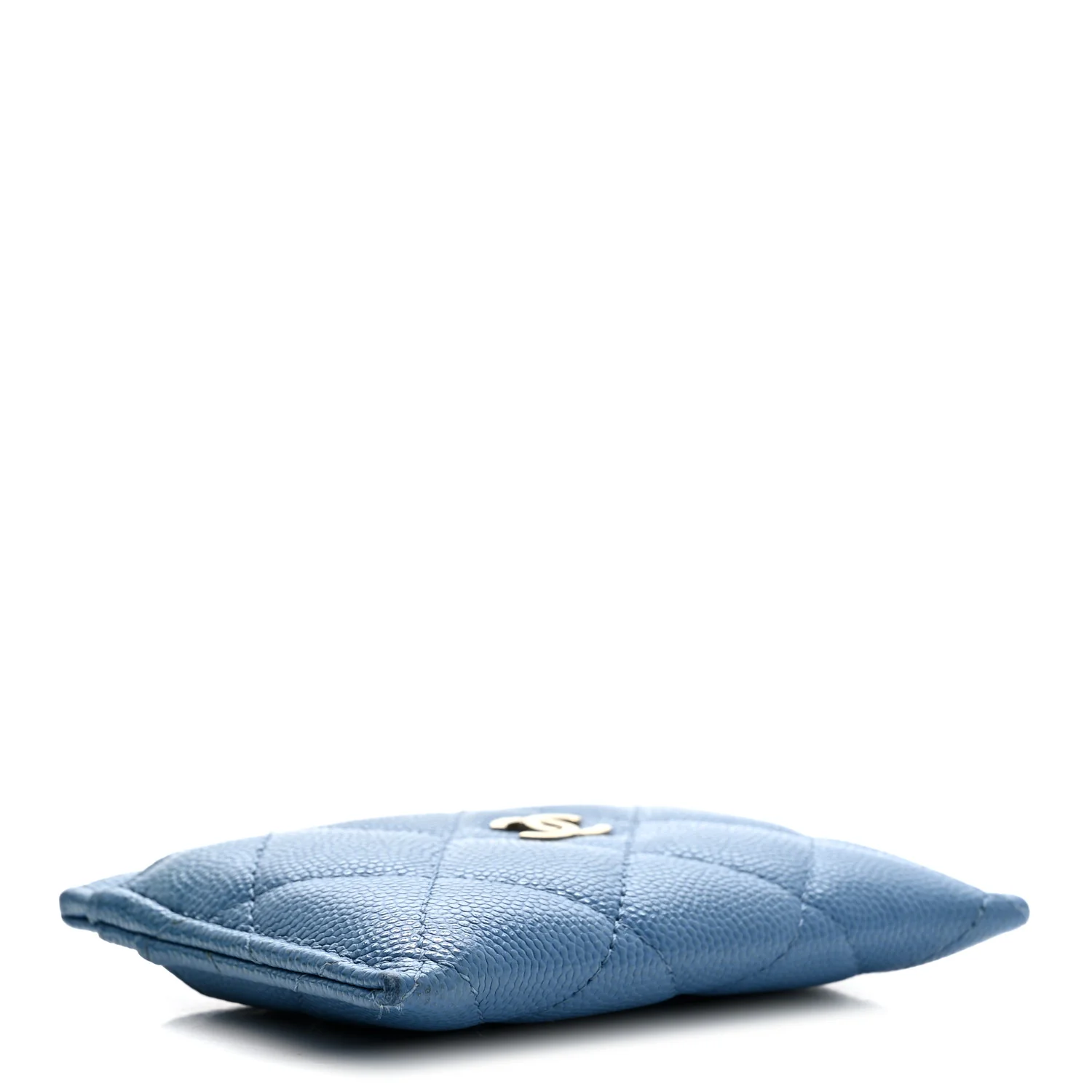 Caviar Quilted Card Holder Blue - Image 4