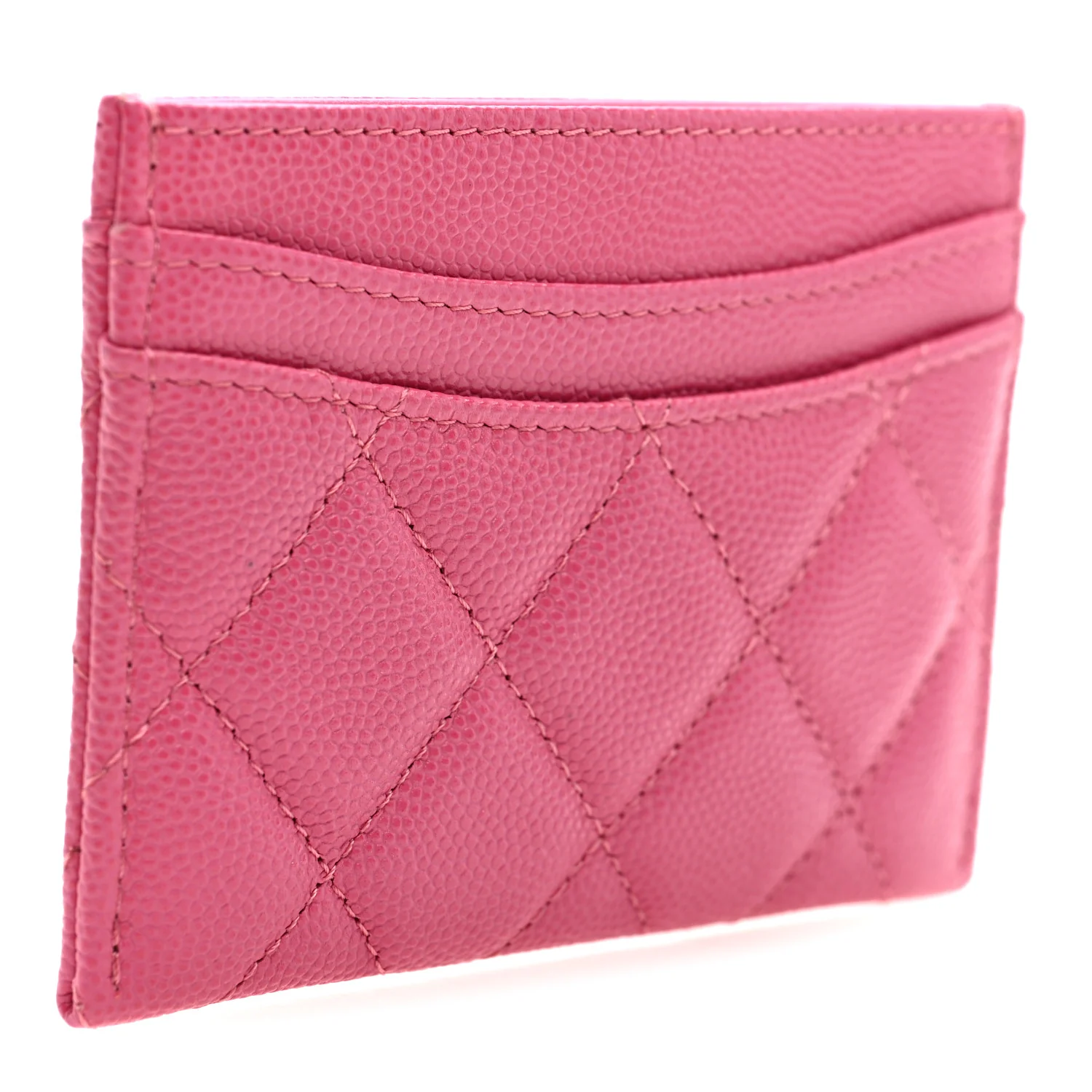 Caviar Quilted Card Holder Dark Pink - Image 3