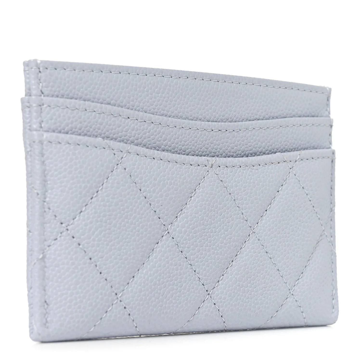 Caviar Quilted Card Holder Light Blue - Image 3