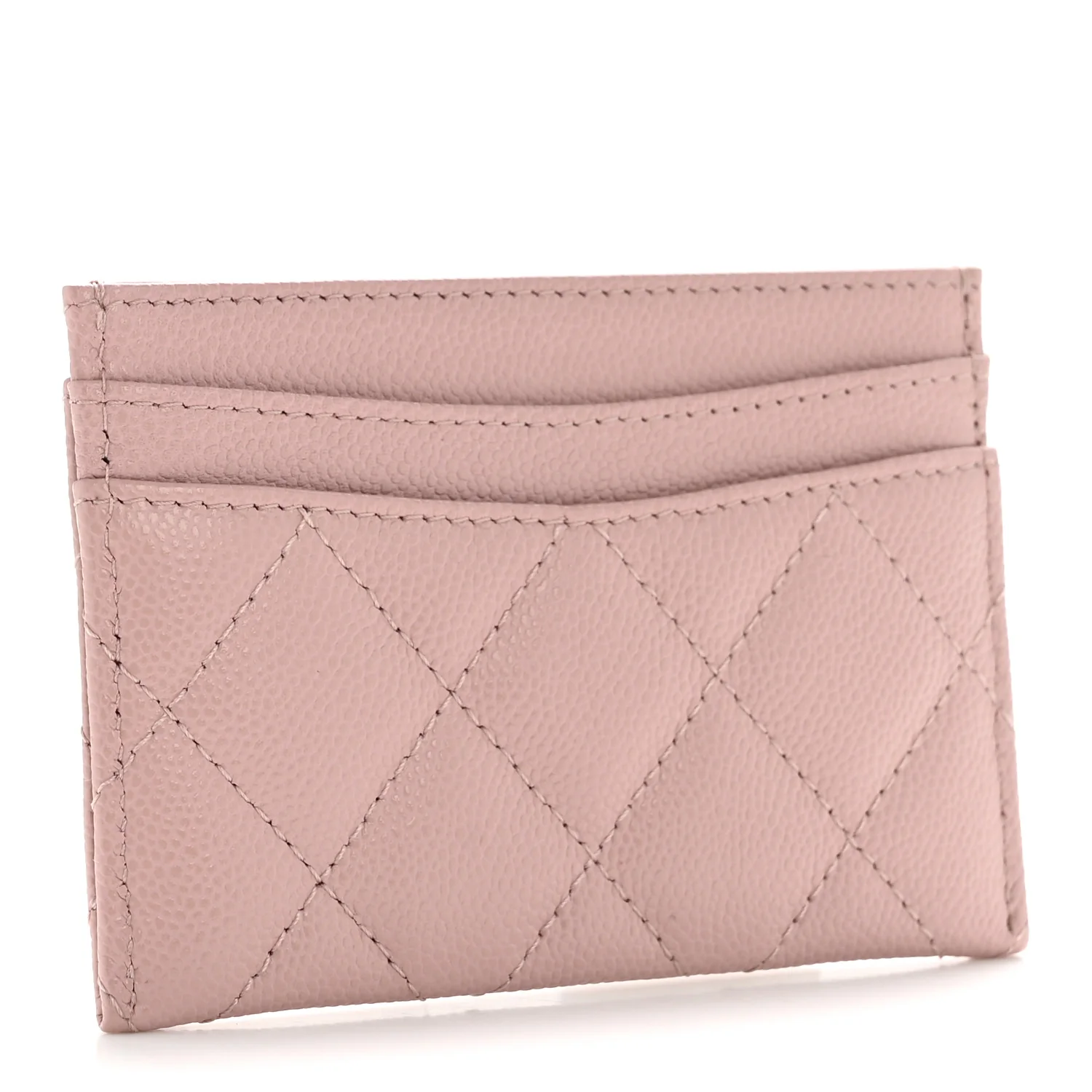Caviar Quilted Card Holder Light Pink - Image 3