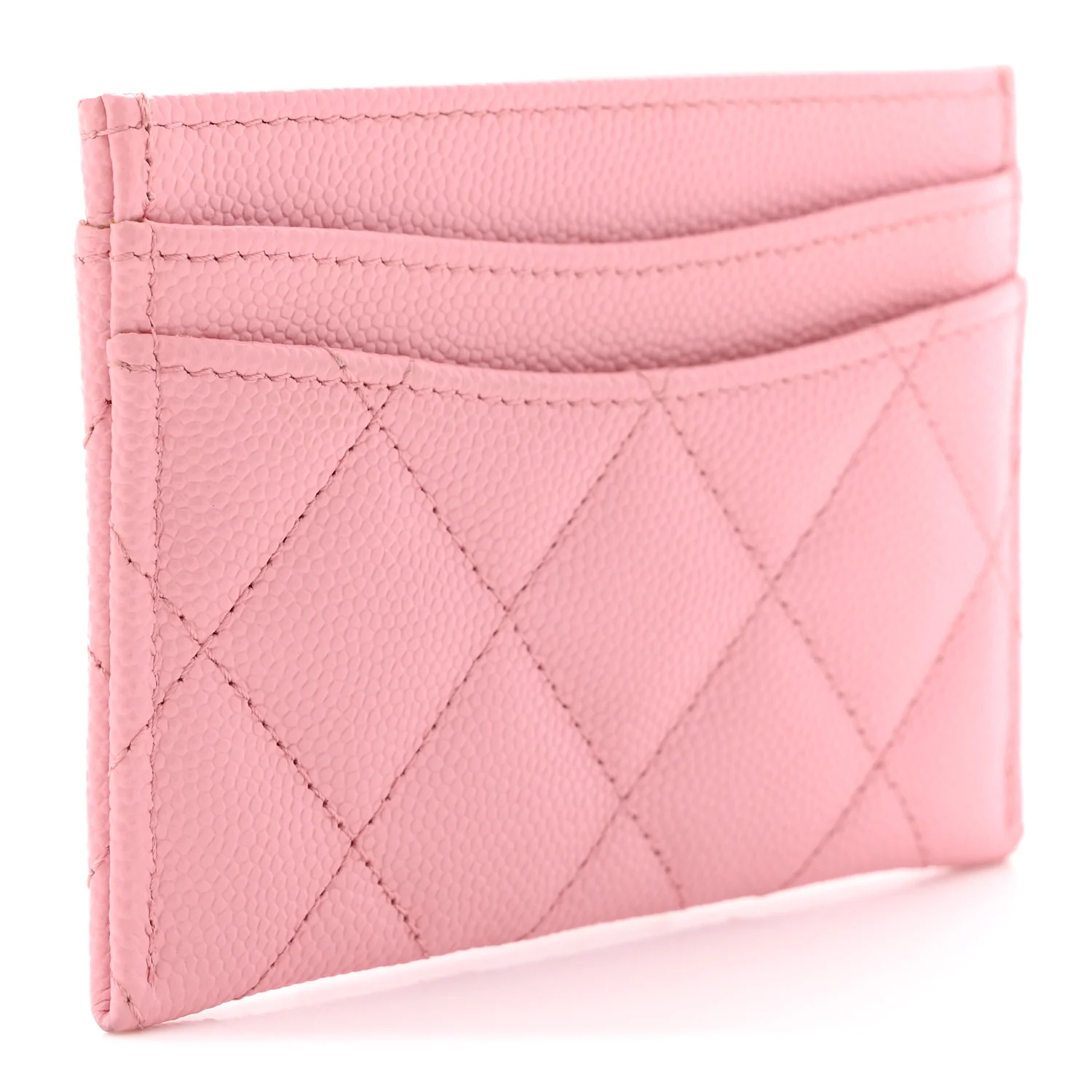 Caviar Quilted Card Holder Pink - Image 3