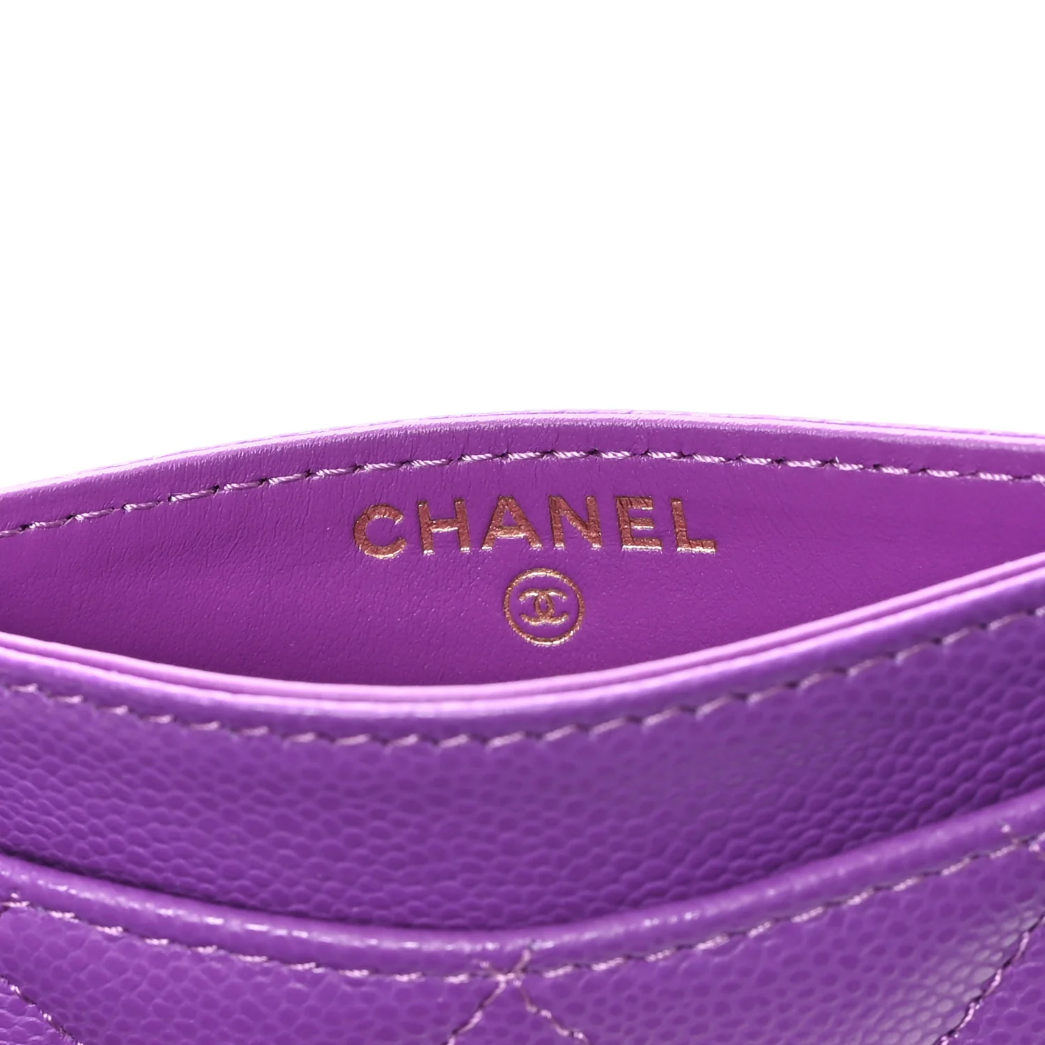 Caviar Quilted Card Holder Purple - Image 6