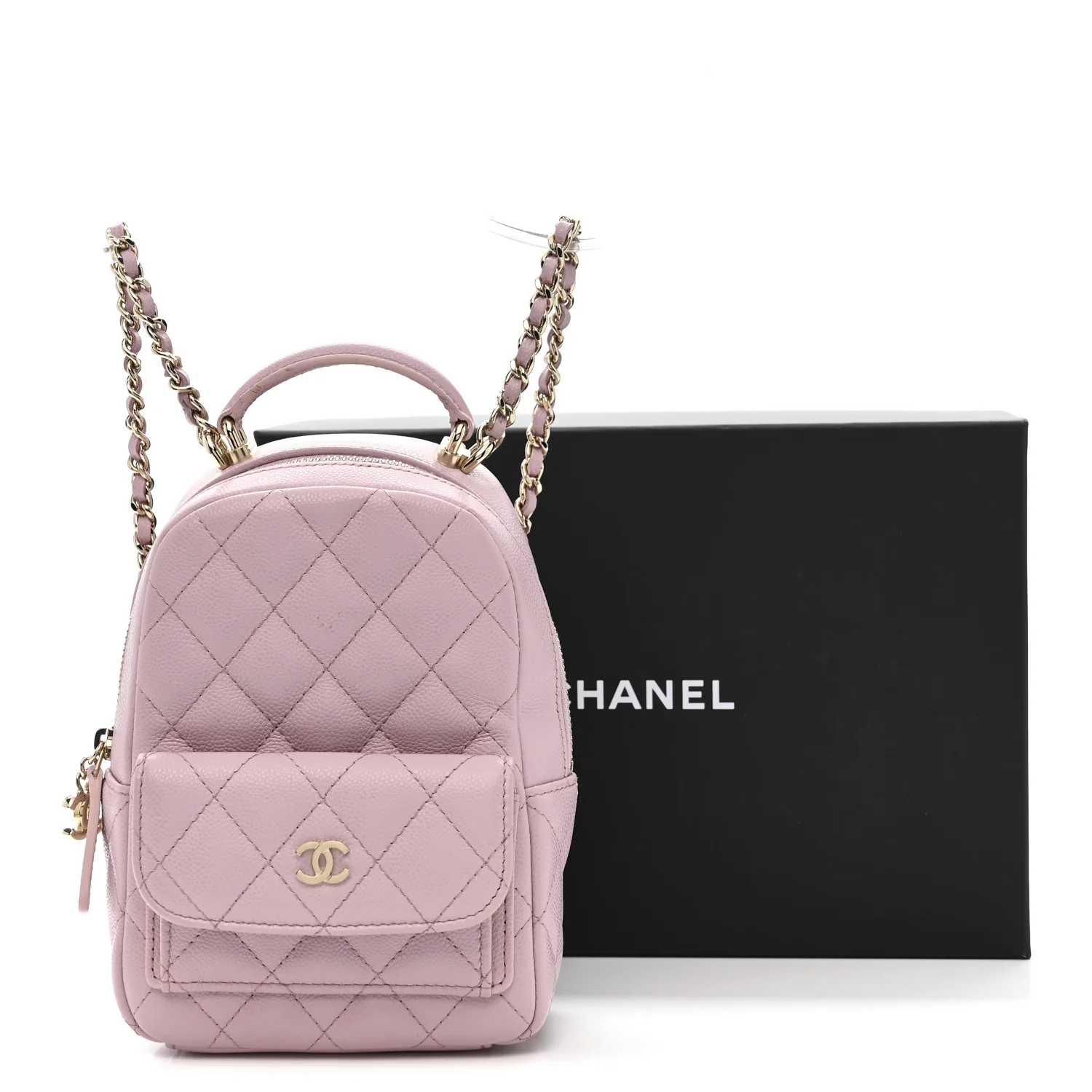 Caviar Quilted CC Mini Classic Backpack Light Pink - Image 11