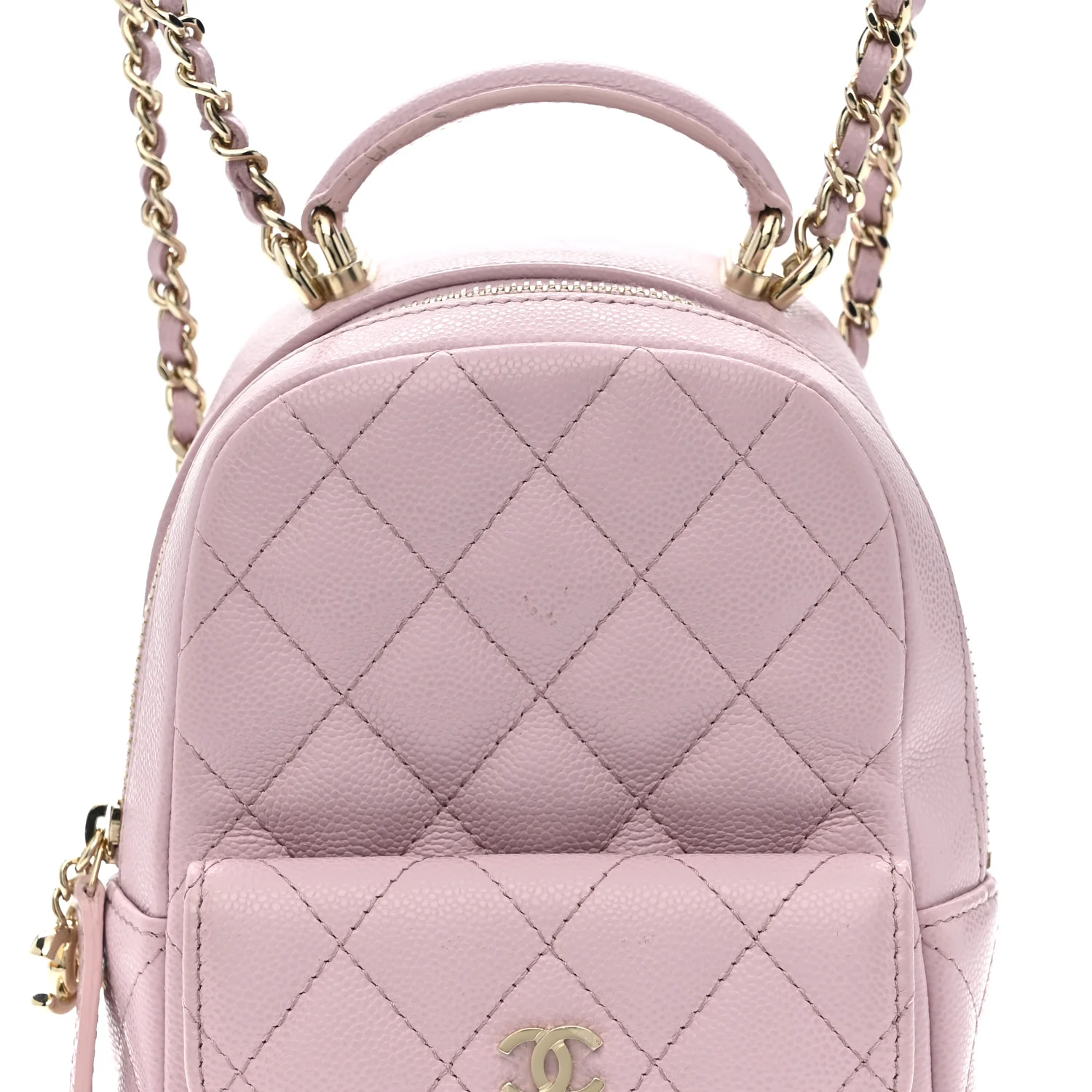 Caviar Quilted CC Mini Classic Backpack Light Pink - Image 8