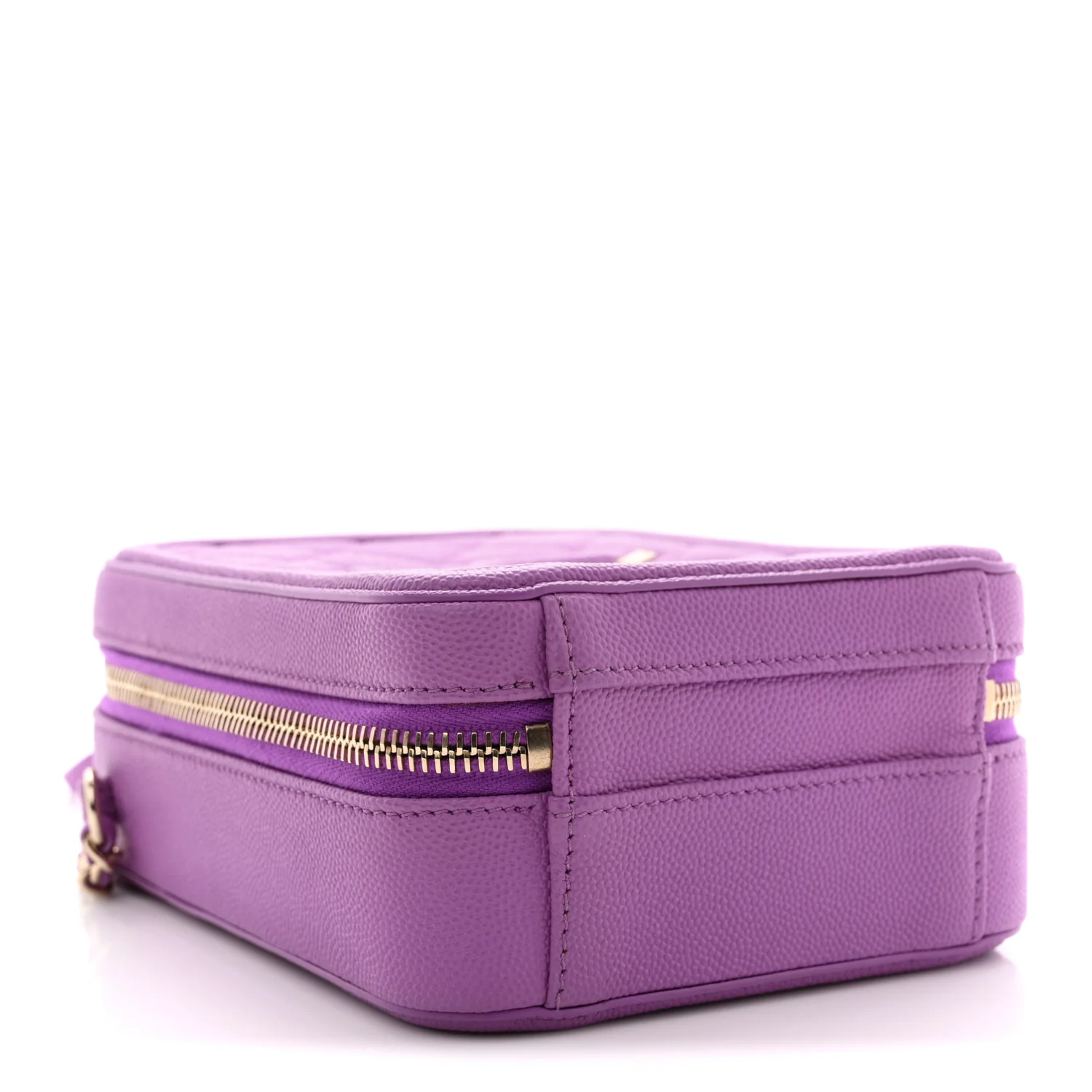 Caviar Quilted CC North South Filigree Vanity Case Purple - Image 4