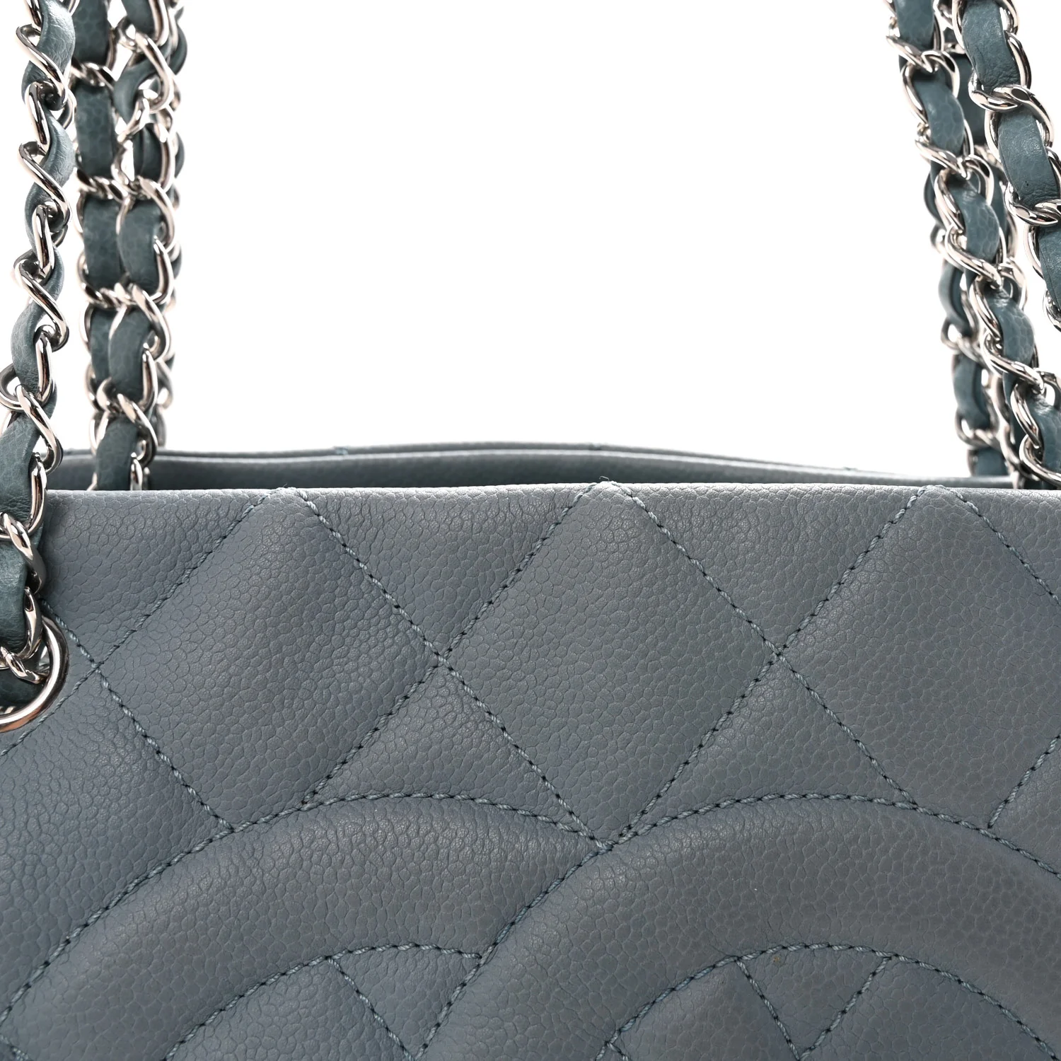 Caviar Quilted CC Timeless Soft Tote Blue - Image 8