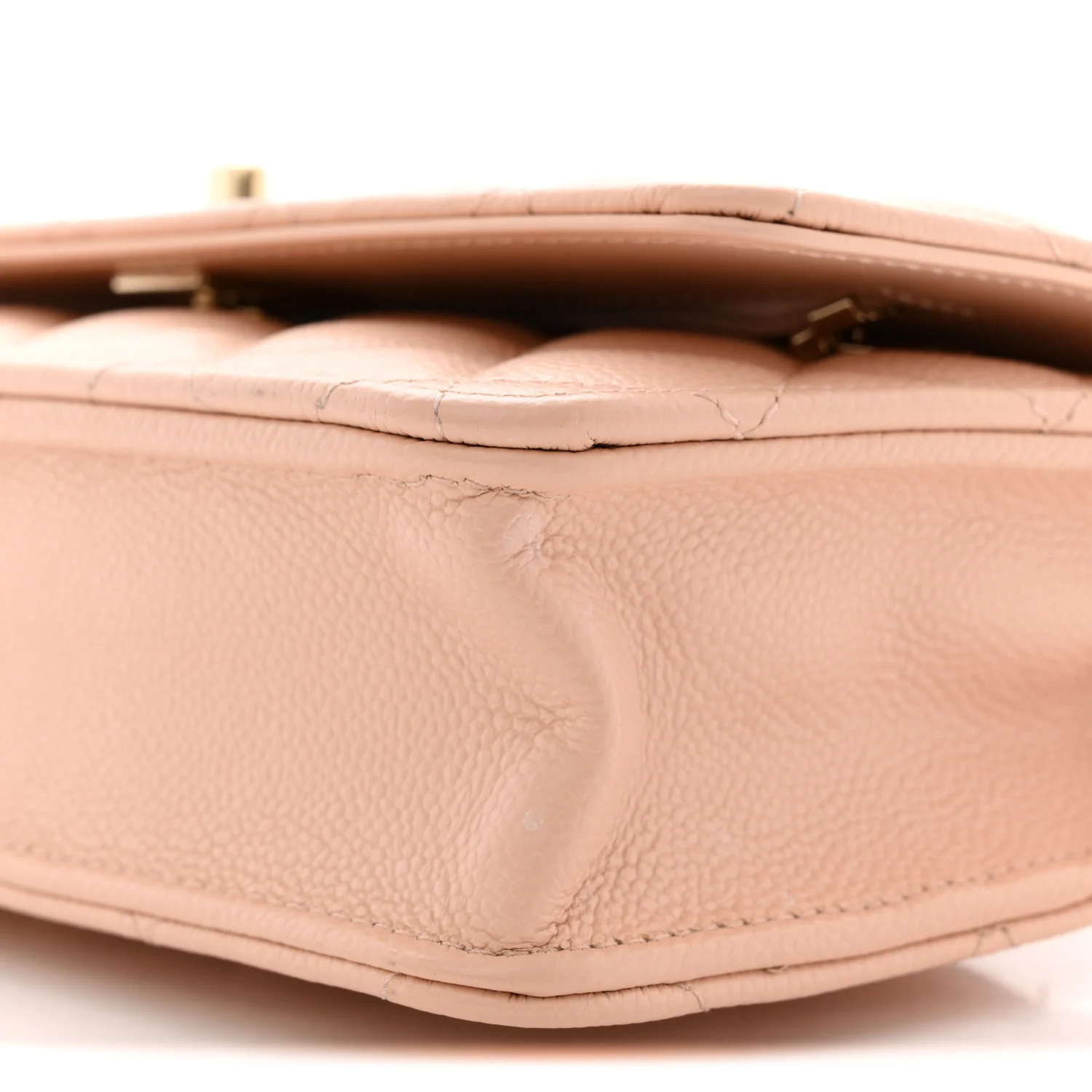 Caviar Quilted CC Turnlock Wallet On Chain WOC Beige - Image 10