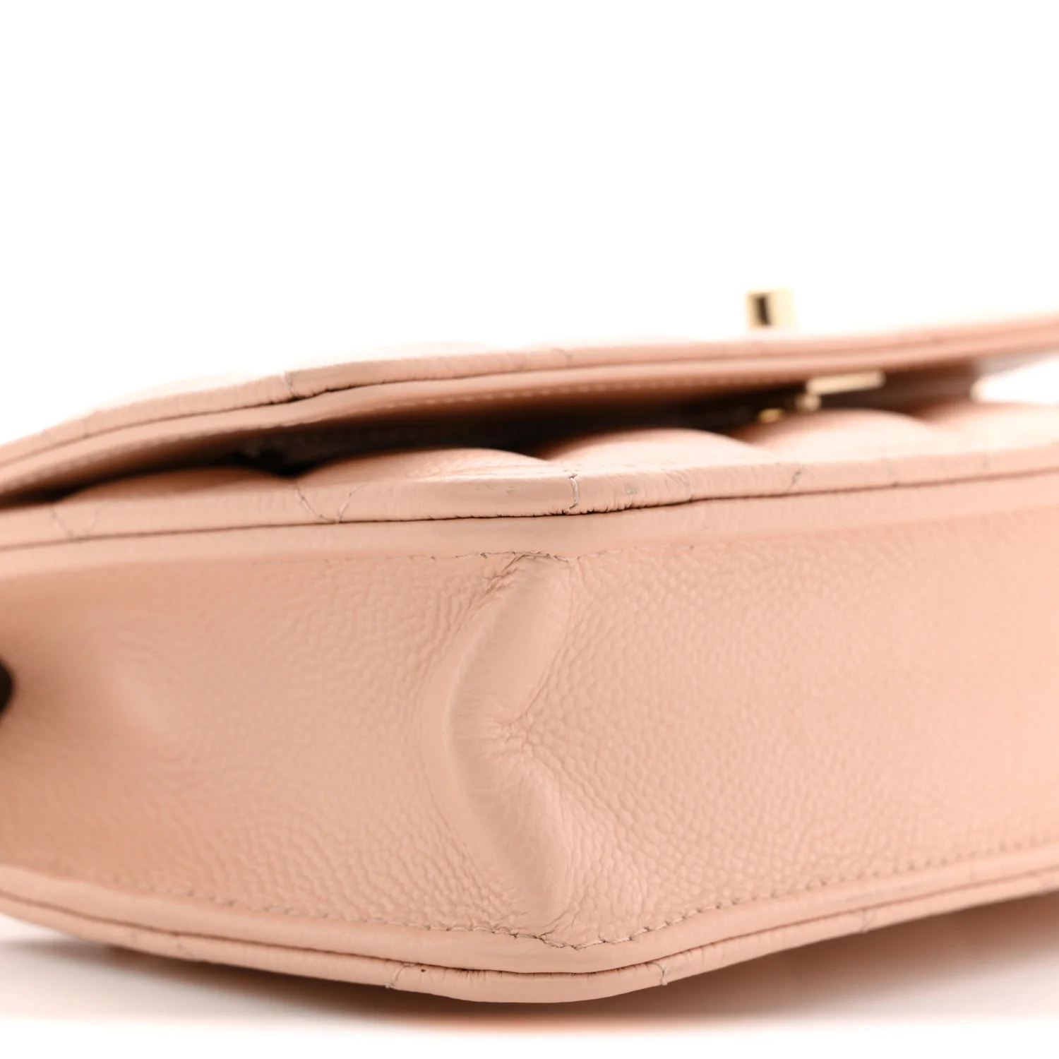 Caviar Quilted CC Turnlock Wallet On Chain WOC Beige - Image 9