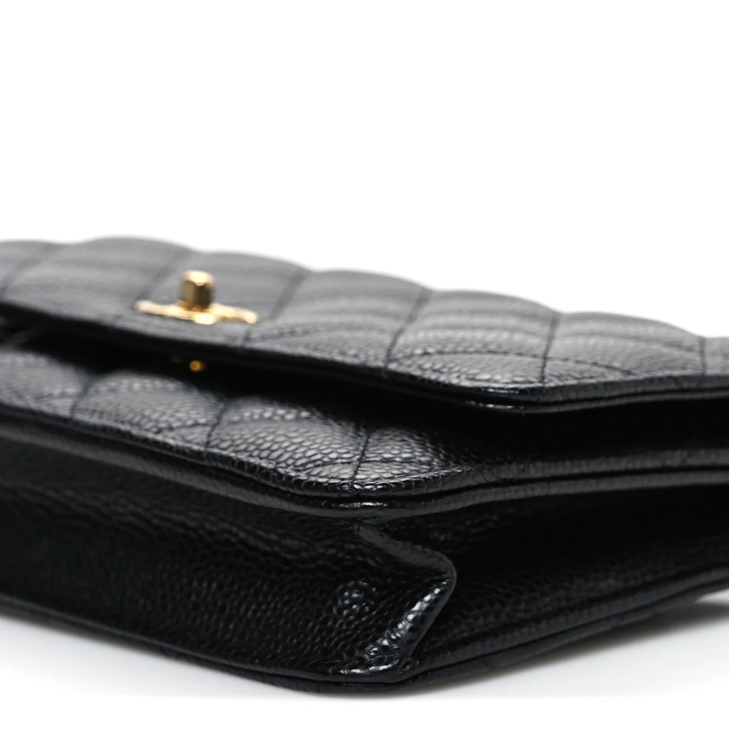 Caviar Quilted CC Turnlock Wallet On Chain WOC Black - Image 11