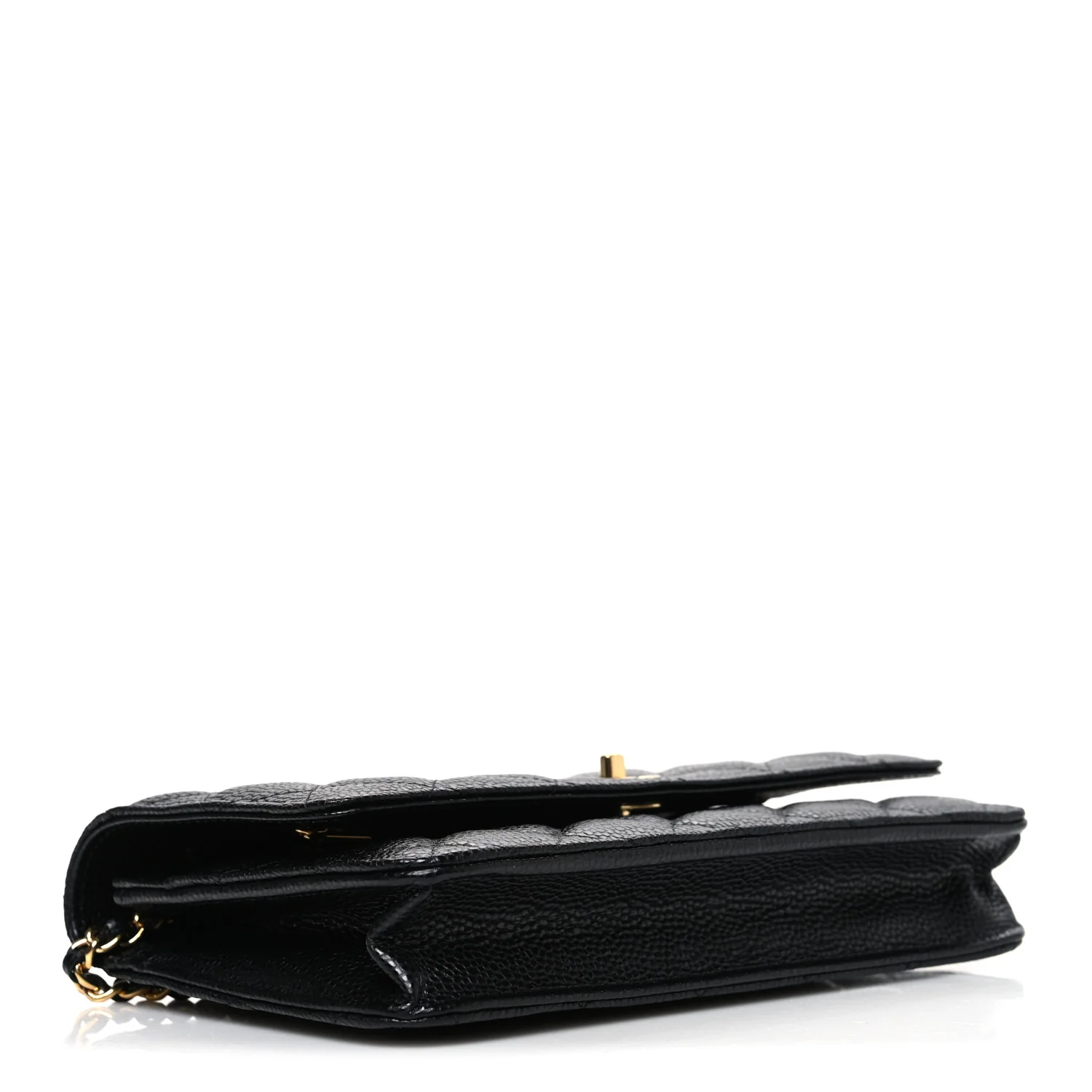 Caviar Quilted CC Turnlock Wallet On Chain WOC Black - Image 4