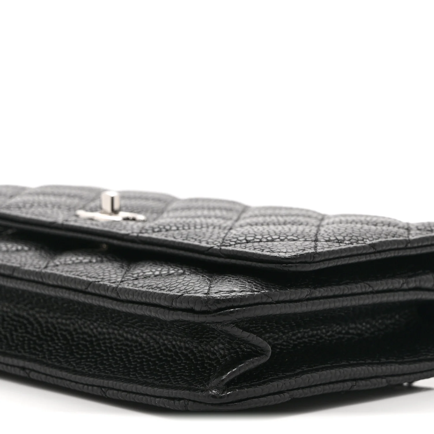 Caviar Quilted CC Turnlock Wallet On Chain WOC Black - Image 11