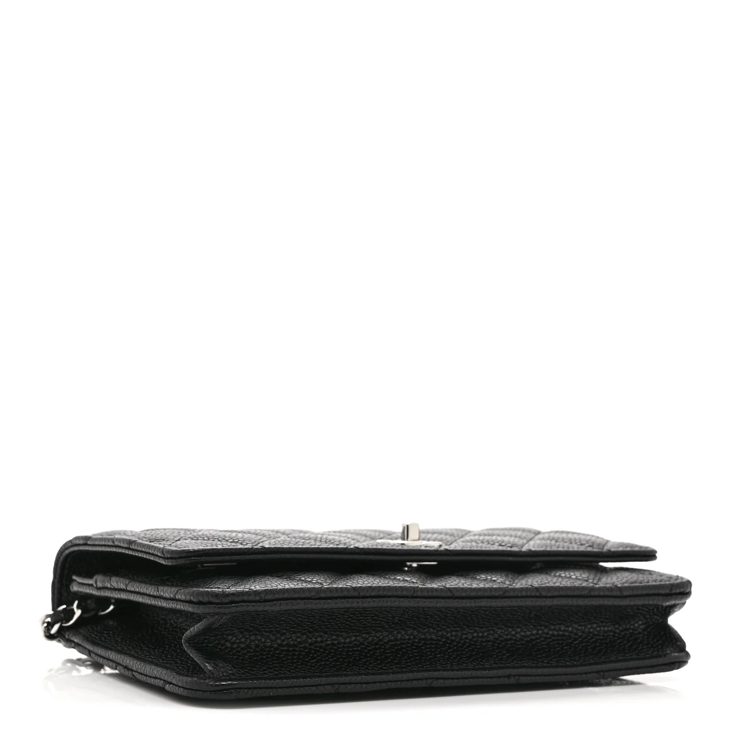 Caviar Quilted CC Turnlock Wallet On Chain WOC Black - Image 4