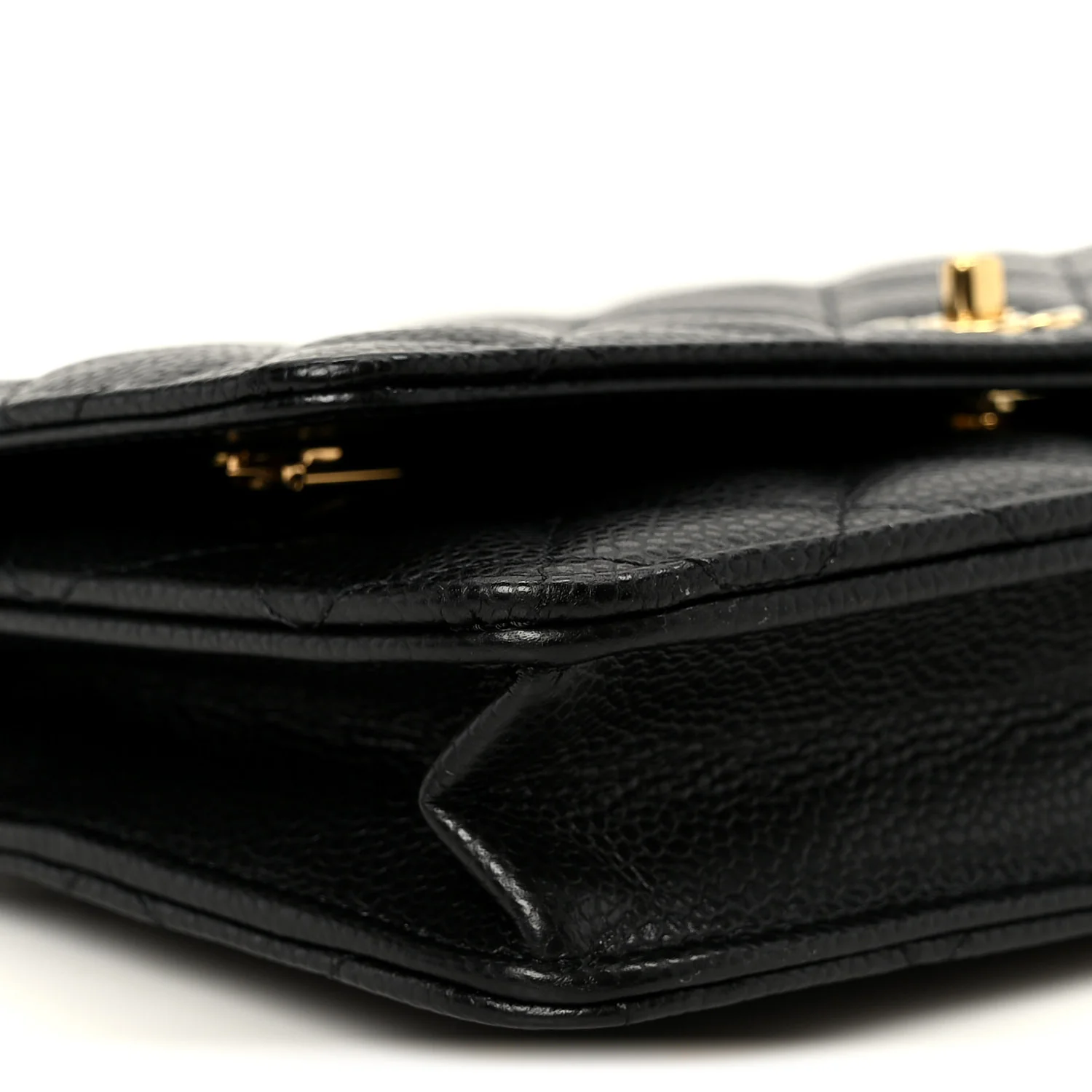 Caviar Quilted CC Turnlock Wallet On Chain WOC Black - Image 10