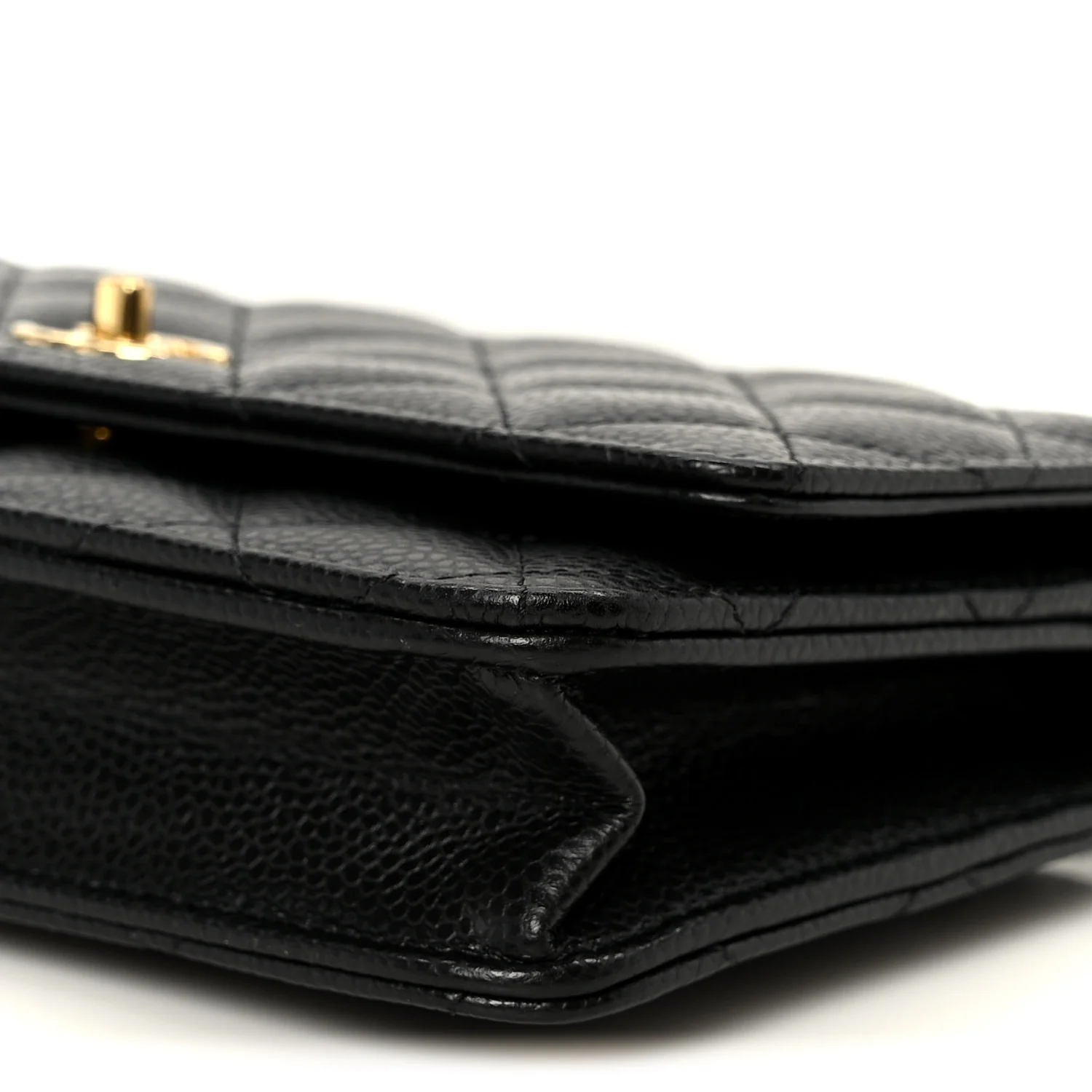 Caviar Quilted CC Turnlock Wallet On Chain WOC Black - Image 11