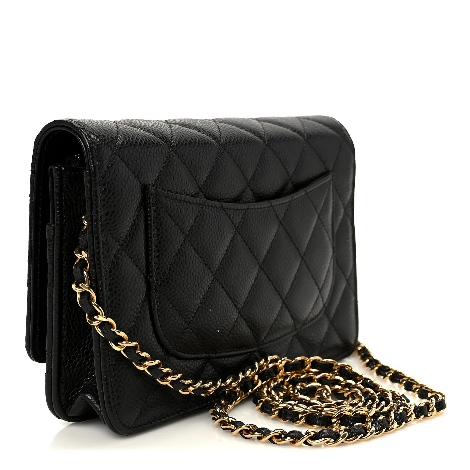 Caviar Quilted CC Turnlock Wallet On Chain WOC Black - Image 3