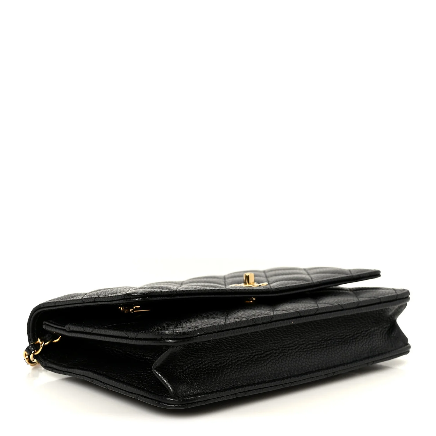 Caviar Quilted CC Turnlock Wallet On Chain WOC Black - Image 4