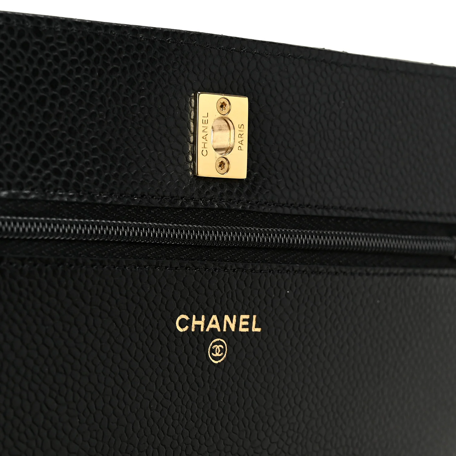 Caviar Quilted CC Turnlock Wallet On Chain WOC Black - Image 6