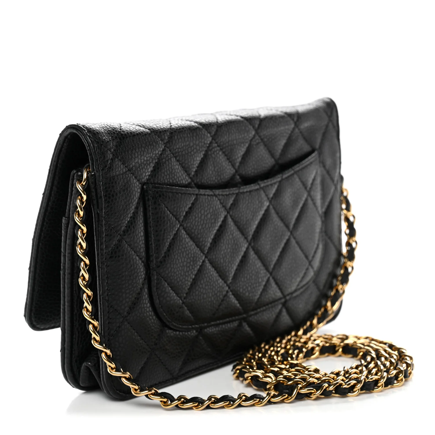 Caviar Quilted CC Turnlock Wallet On Chain WOC Black - Image 3