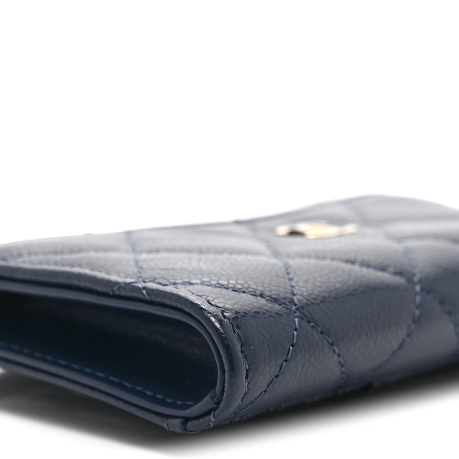Caviar Quilted CC Zip Around Card Holder Navy - Image 8