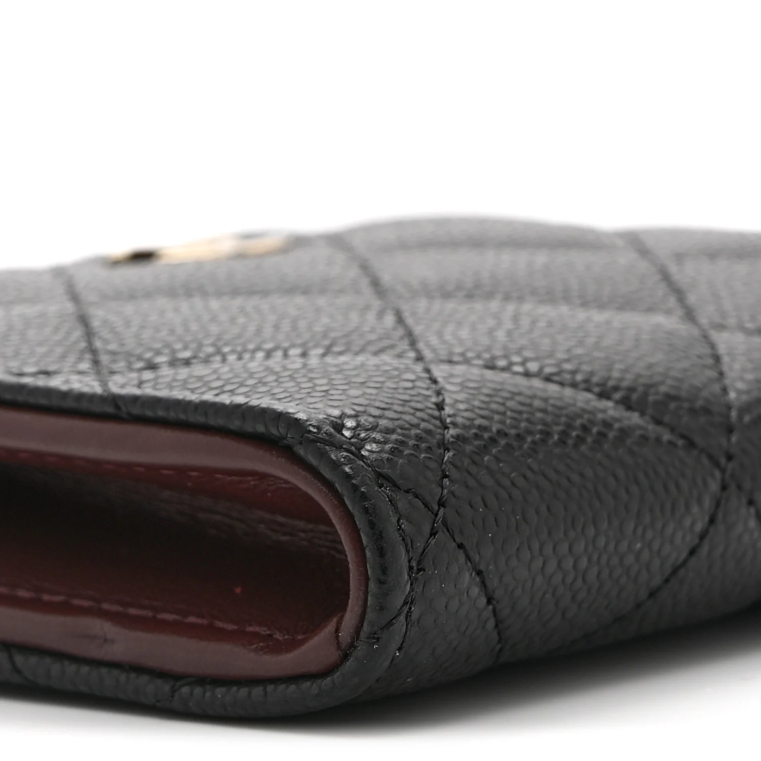 Caviar Quilted CC Zip Around Card Holder Wallet Black - Image 8