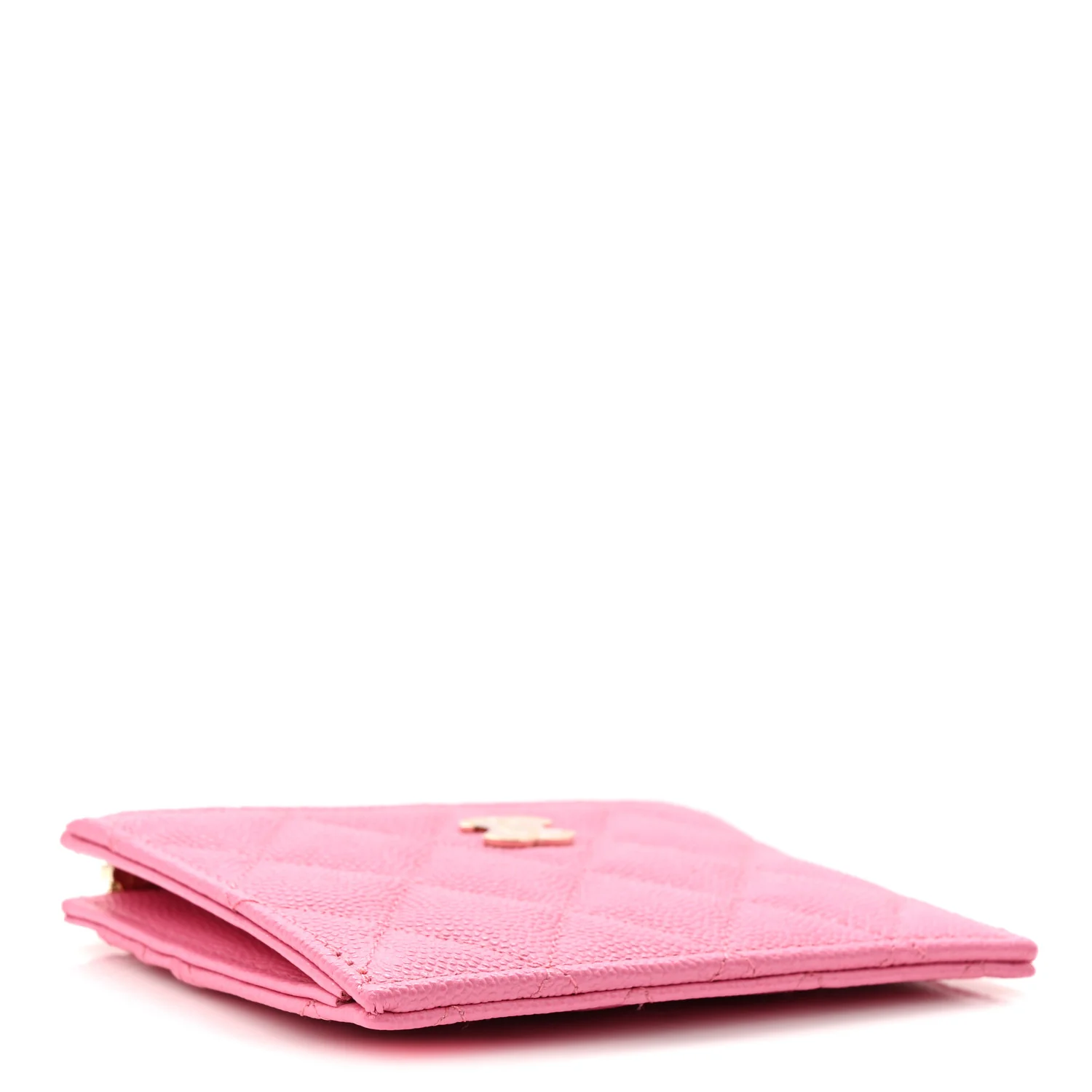 Caviar Quilted CC Zip Card Holder Pink - Image 4