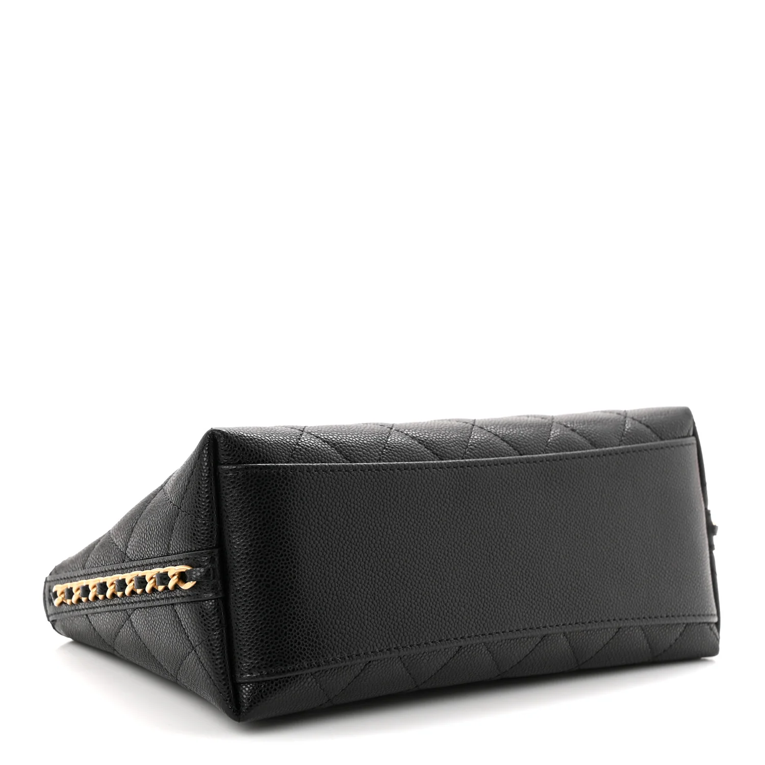 Caviar Quilted Chain Cosmetic Case Black - Image 4