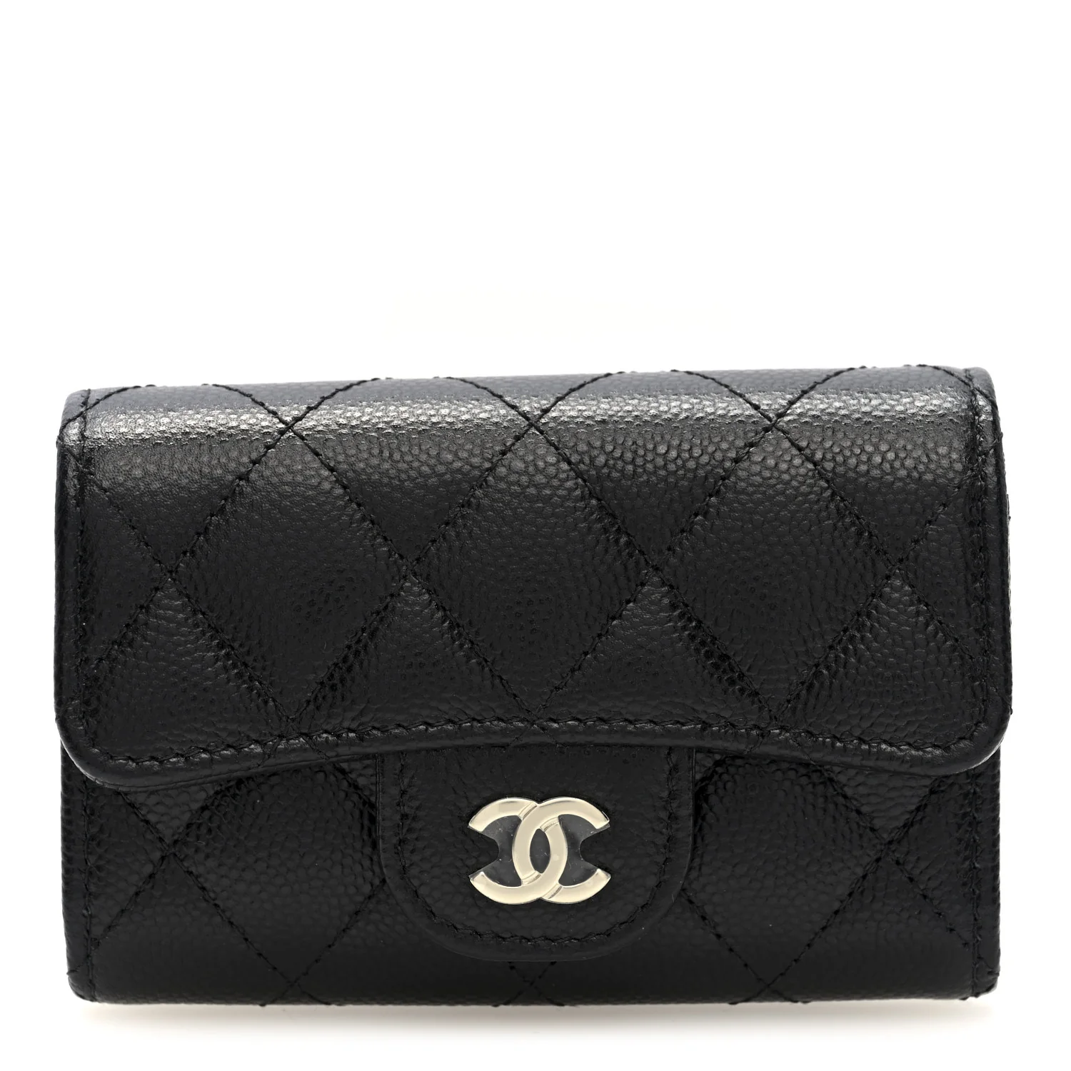 Caviar Quilted Classic 4 Key Holder Wallet Black