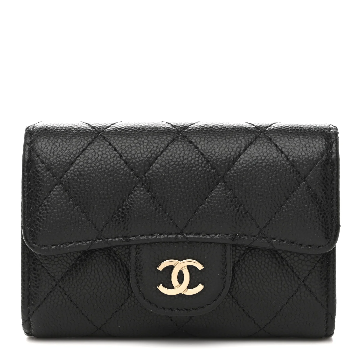 Caviar Quilted Classic 4 Key Holder Wallet Black