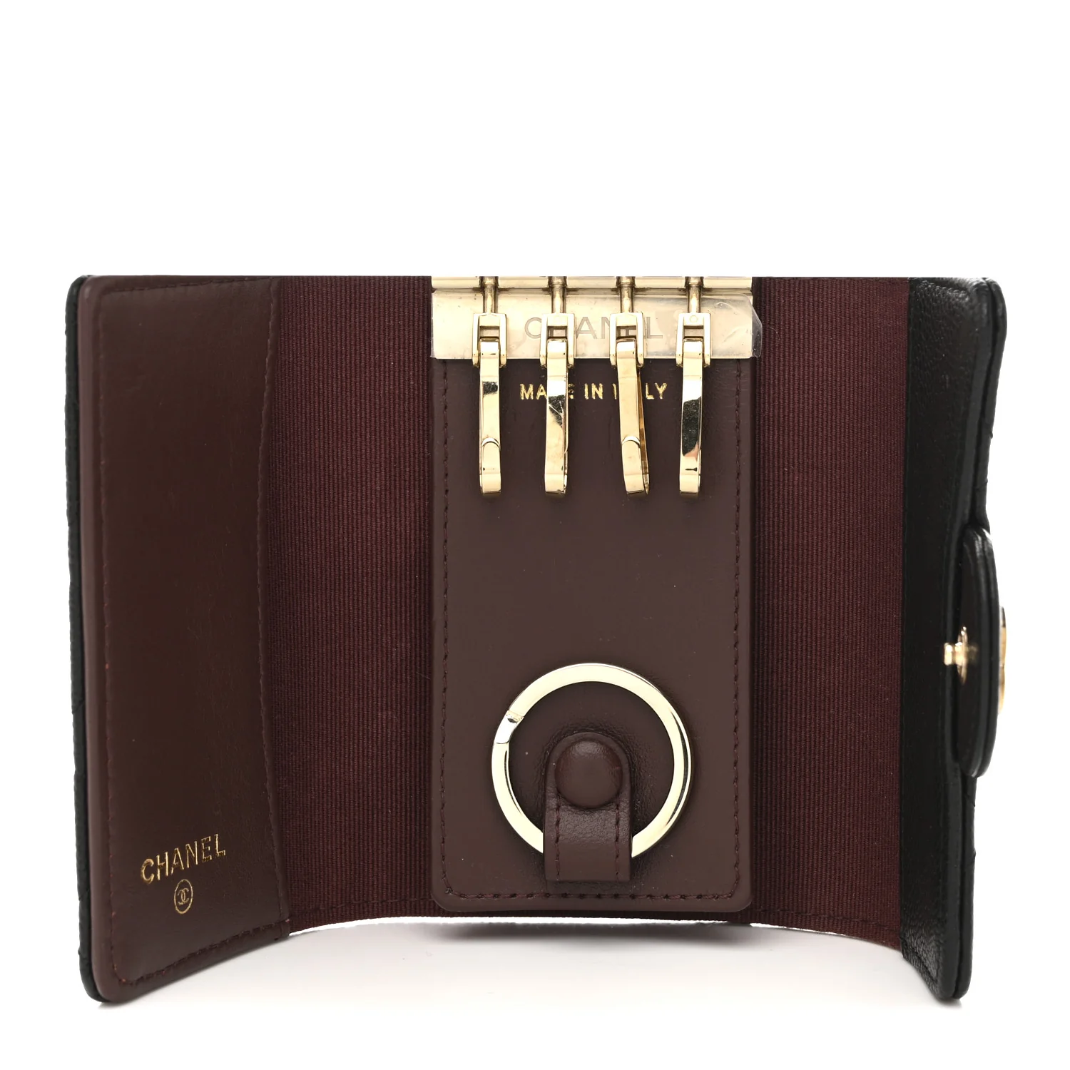 Caviar Quilted Classic 4 Key Holder Wallet Black - Image 5