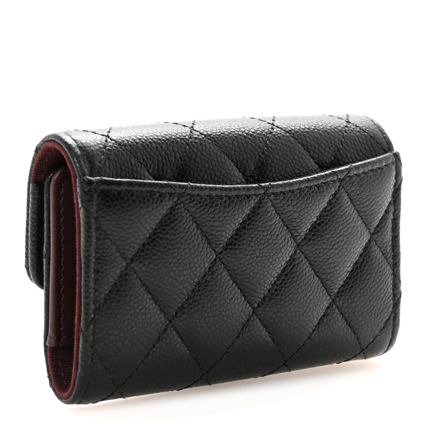 Caviar Quilted Classic 4 Key Holder Wallet Black - Image 3