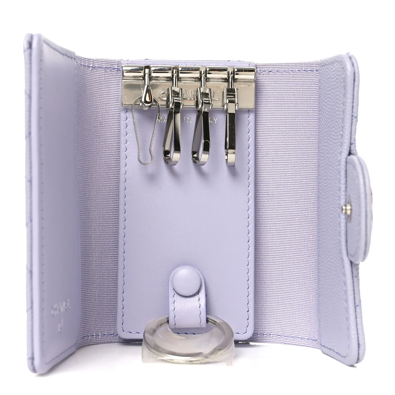 Caviar Quilted Classic 4 Key Holder Wallet Light Purple - Image 5
