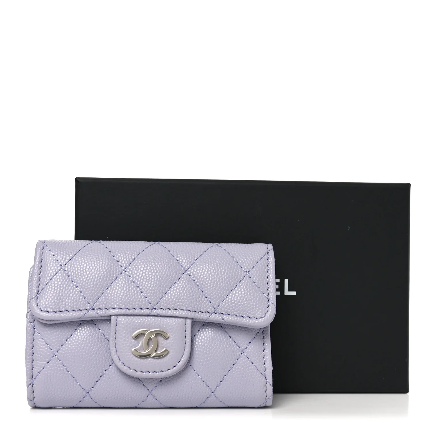 Caviar Quilted Classic 4 Key Holder Wallet Light Purple - Image 9