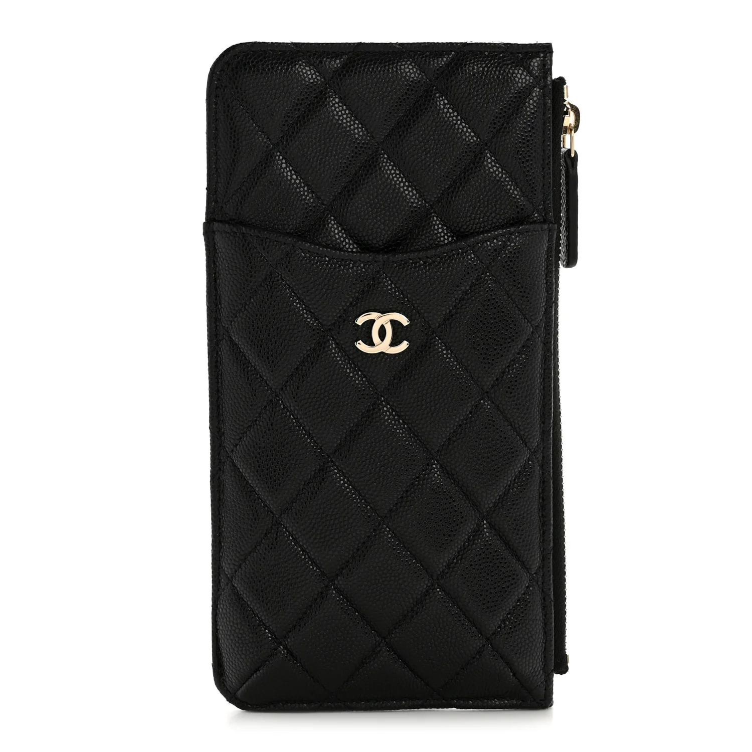 Caviar Quilted Classic iPhone Pouch Black