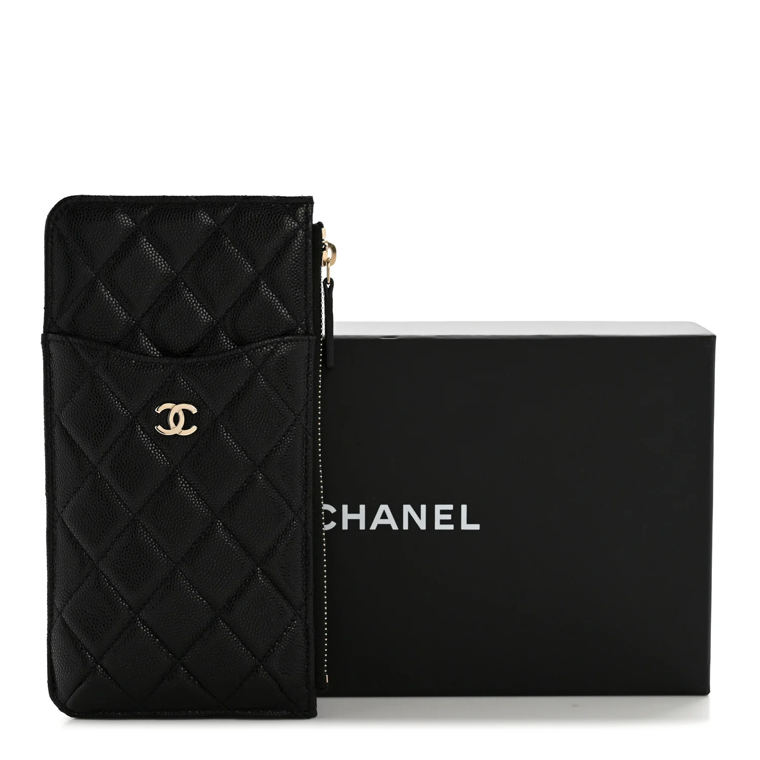 Caviar Quilted Classic iPhone Pouch Black - Image 10