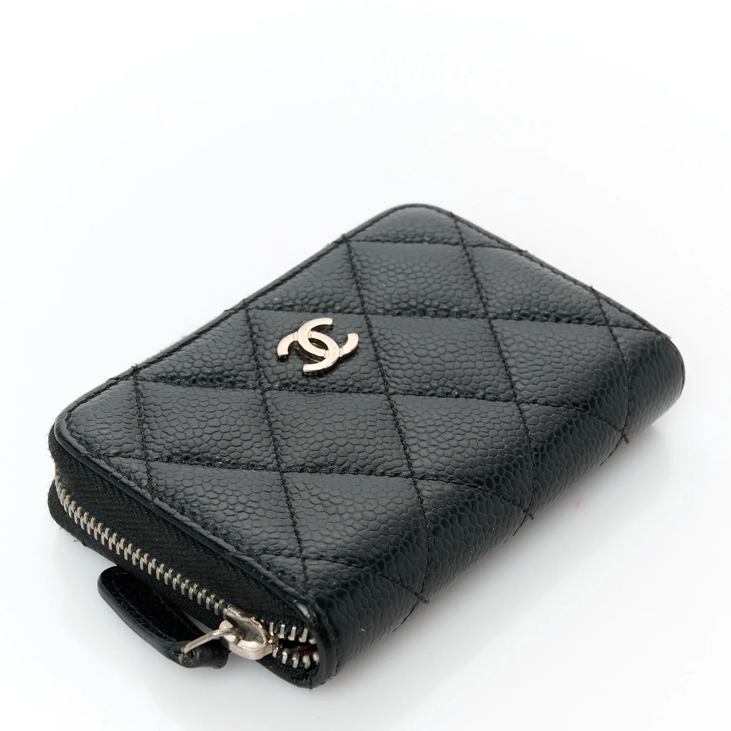 Caviar Quilted Classic Zipped Coin Purse Black - Image 4