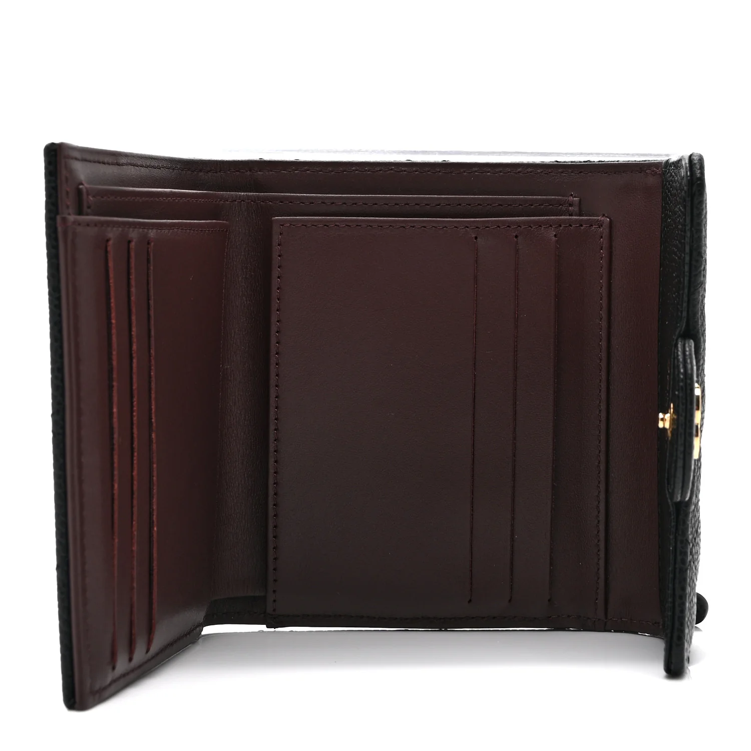 Caviar Quilted Compact Flap Wallet Black - Image 5